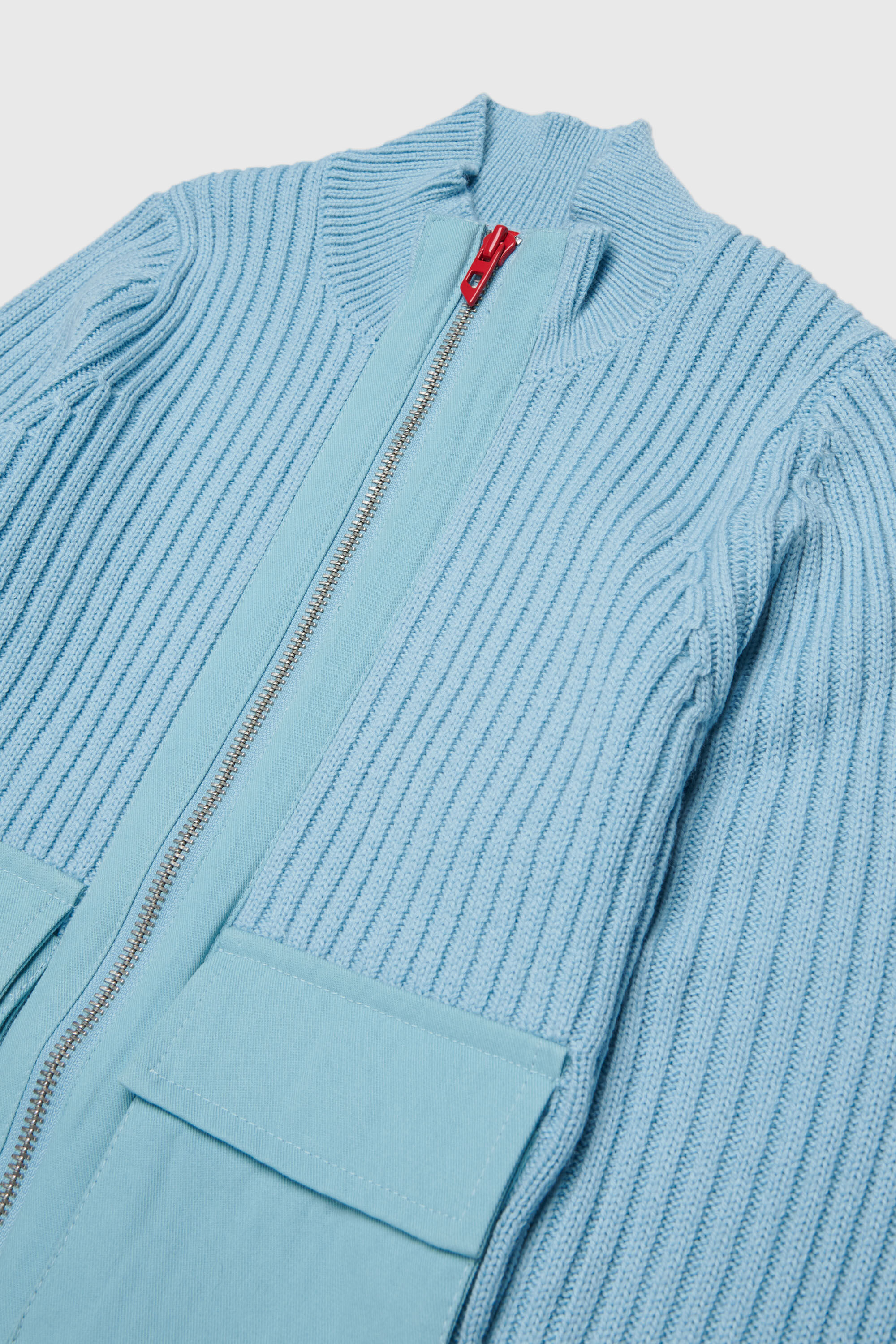 Diesel - KAMMY, Gilet zipp&eacute; en laine m&eacute;lang&eacute;e avec poches Femme in Bleu - 3