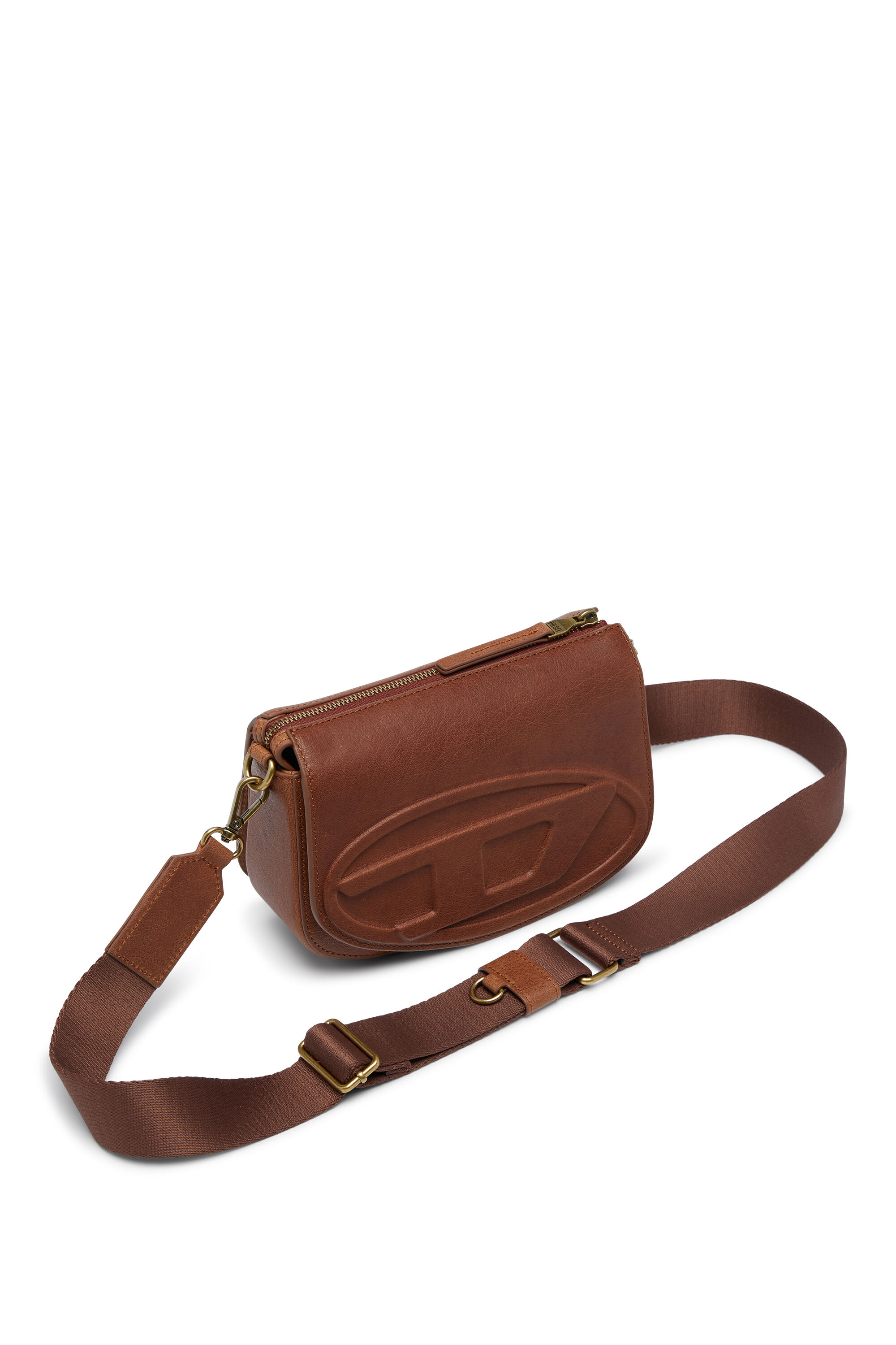 Diesel - 1DR CAMERA BAG, 1DR-Sac à appareil photo en cuir pull-up Mixte in Marron - 5