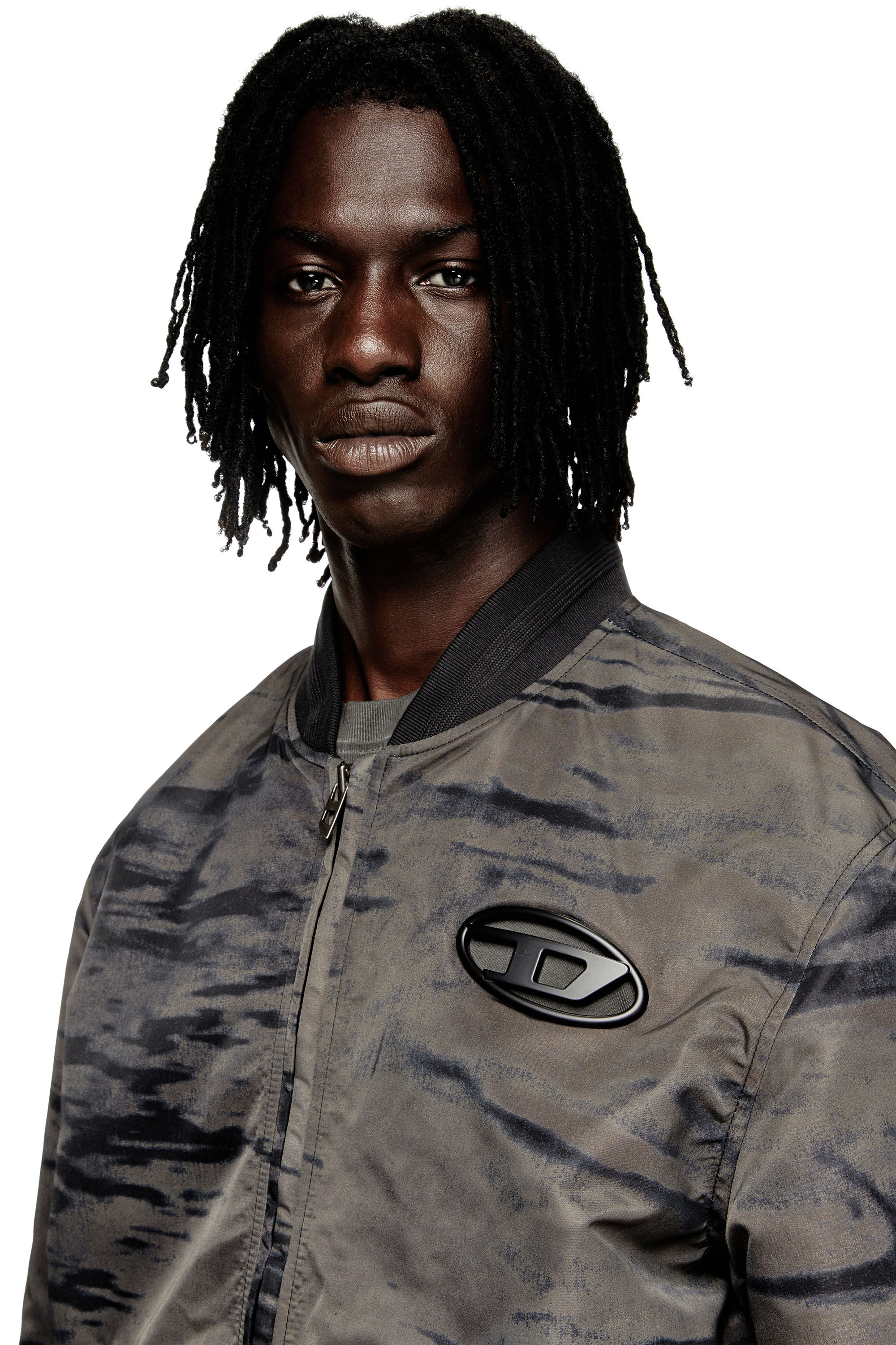 Diesel - J-KEPES-DLBZ, Bomber matelassé en satin imprimé Homme in Polychrome - 5