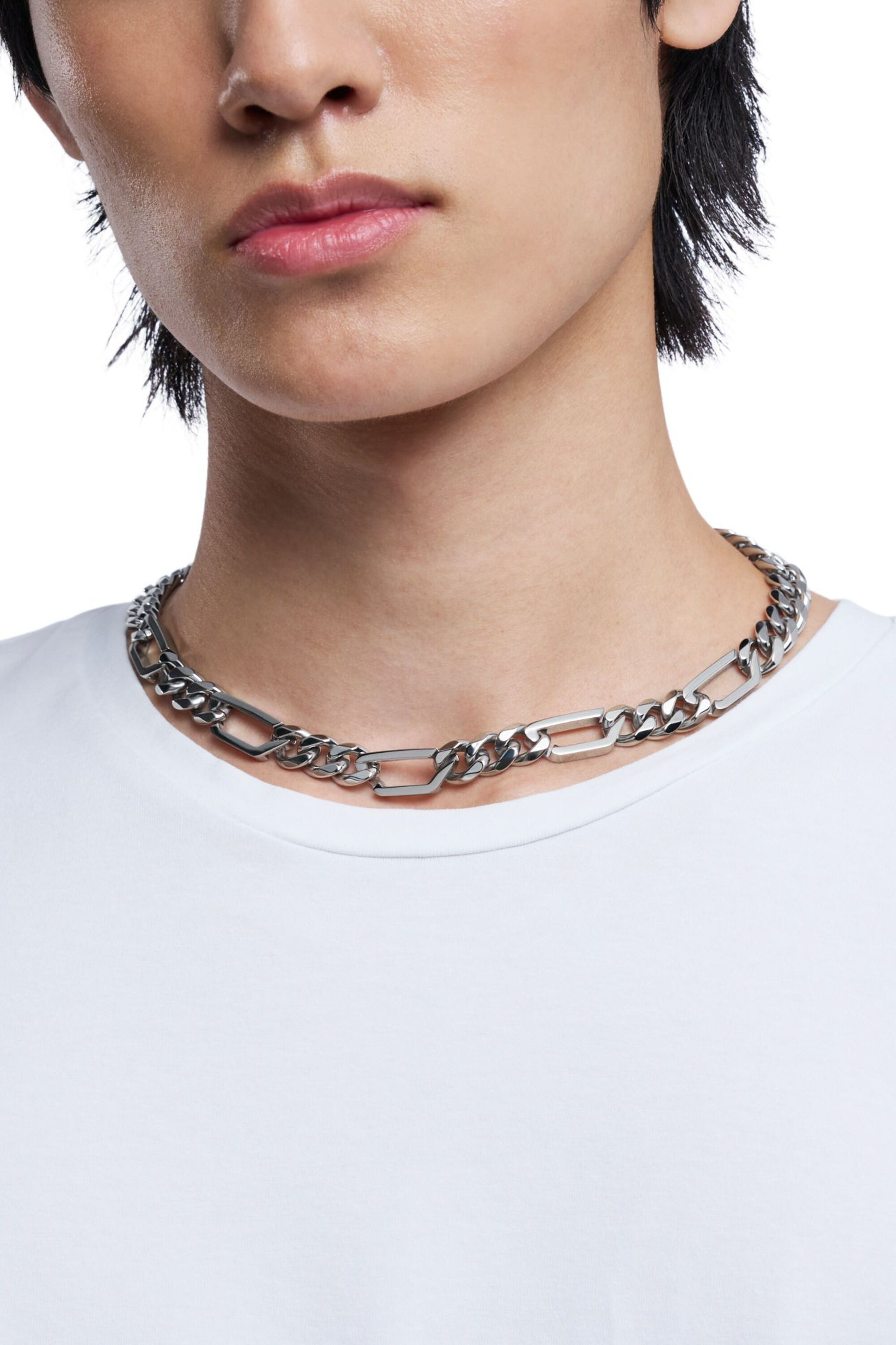 Diesel - DX1626040 JEWELLERY, Collier chaîne en acier inoxydable Mixte in Gris argenté - 4