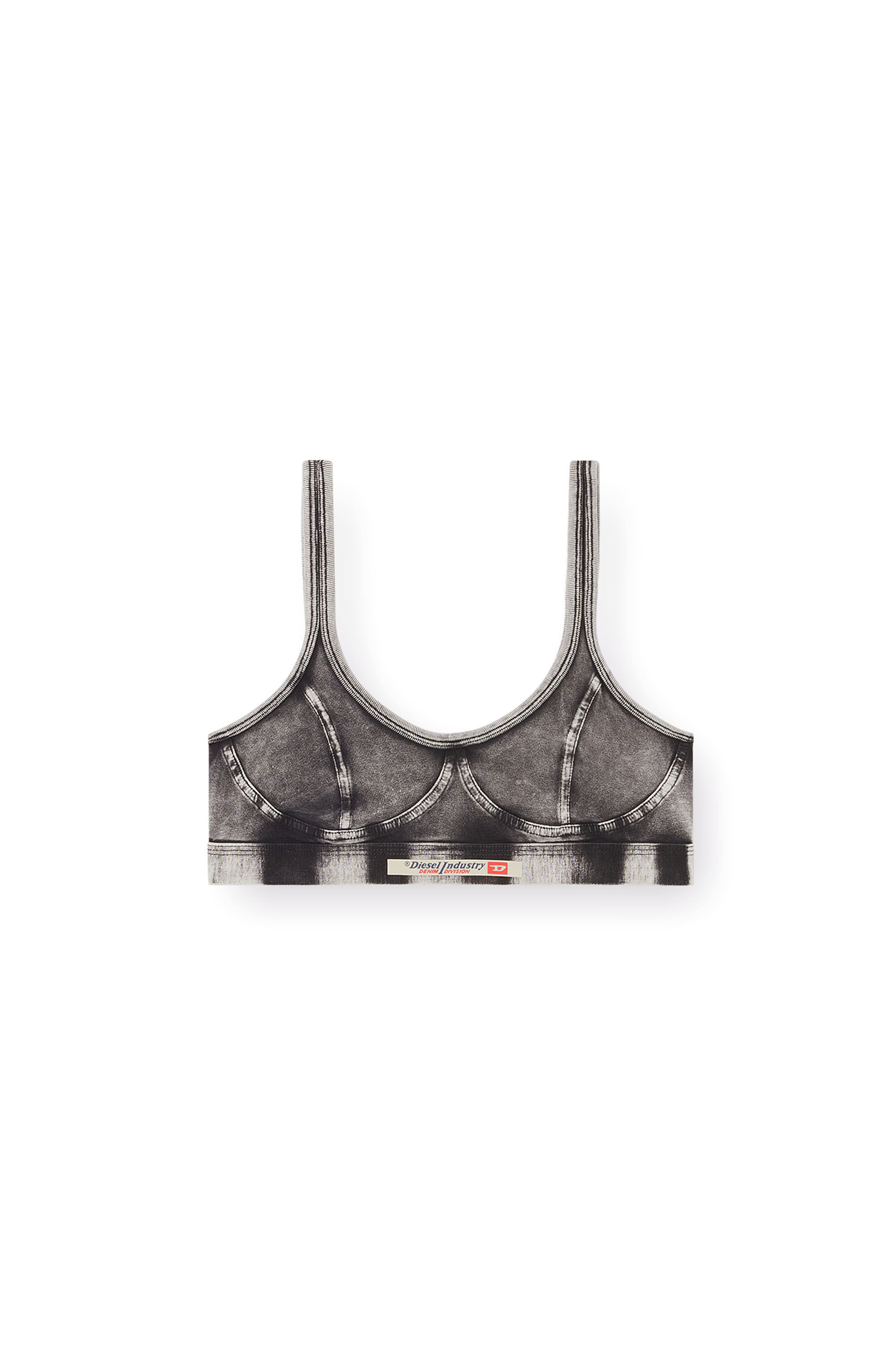 Diesel - KASSIE-DNM, Brassière en jersey effet denim Femme in Noir - 2