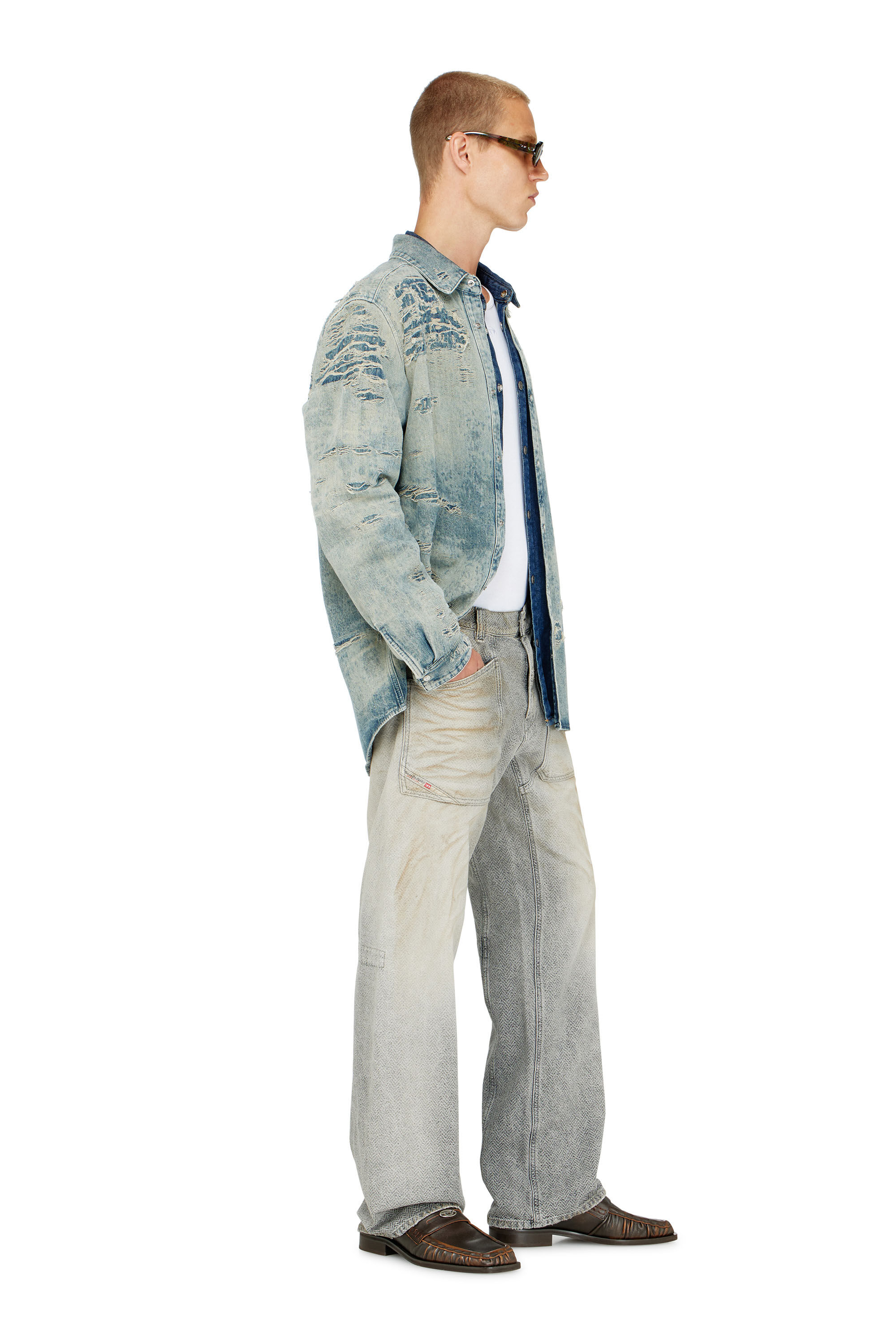 Diesel - Relaxed Jeans D-Zeta 09Q11 Homme, Gris - Image 2