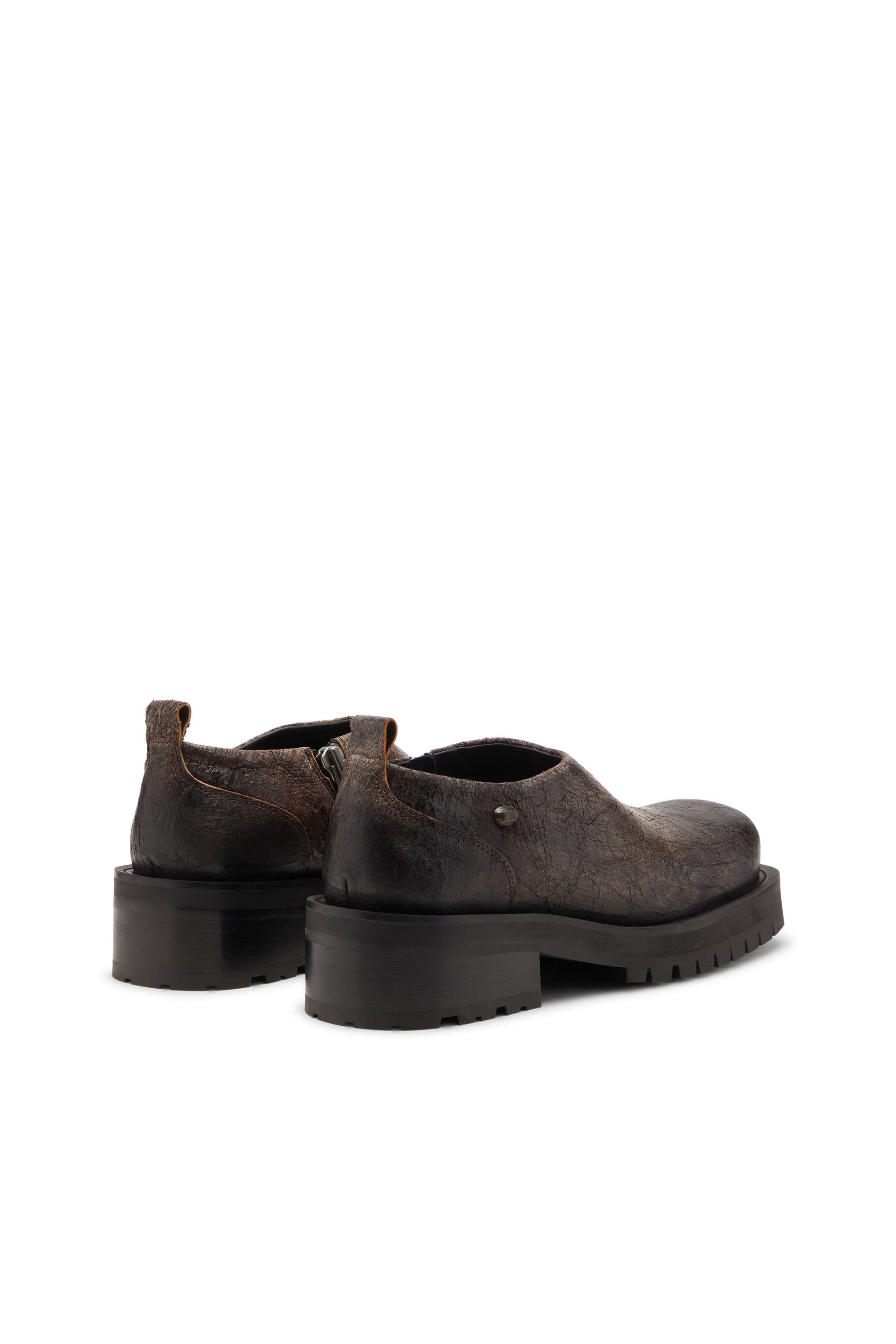 Diesel - D-TEXAN CLOG, Man's D-Texan-Zipped shoes in distressed crackled suede in null - 3