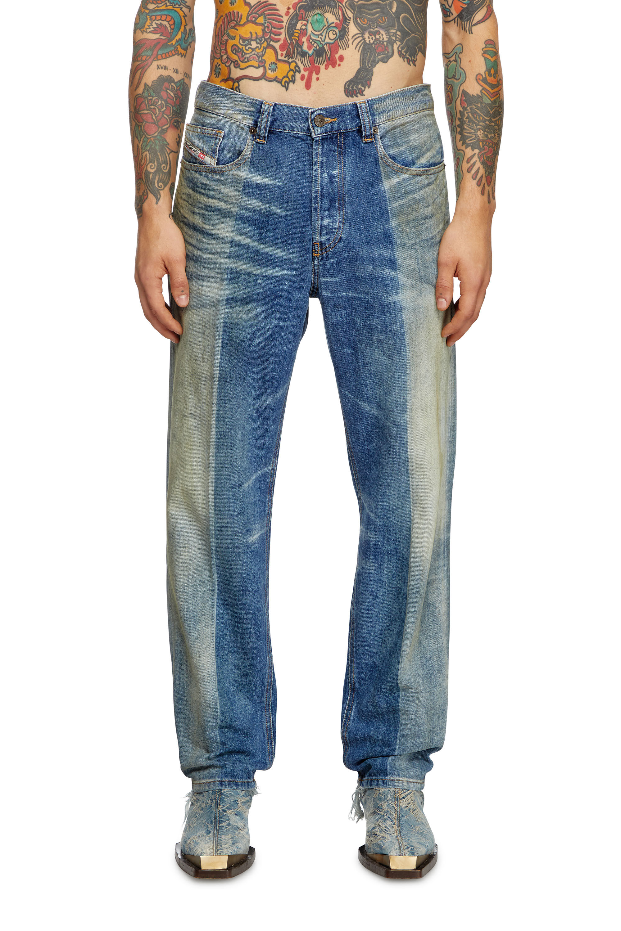 Diesel - Straight Jeans 2010 D-Macs 09L04 Homme, Bleu moyen - Image 3