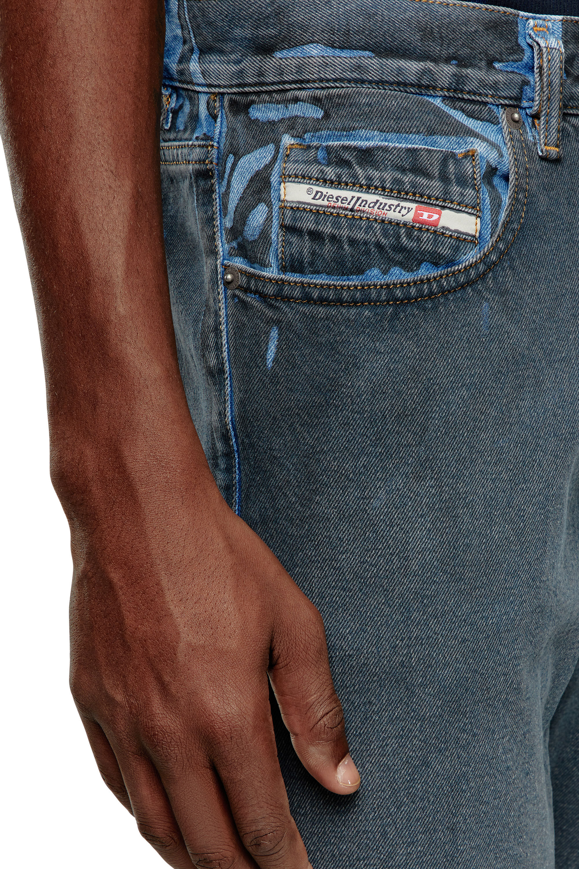 Diesel - Slim Jeans 2019 D-Strukt 09I47, Noir/Gris foncé - Image 5