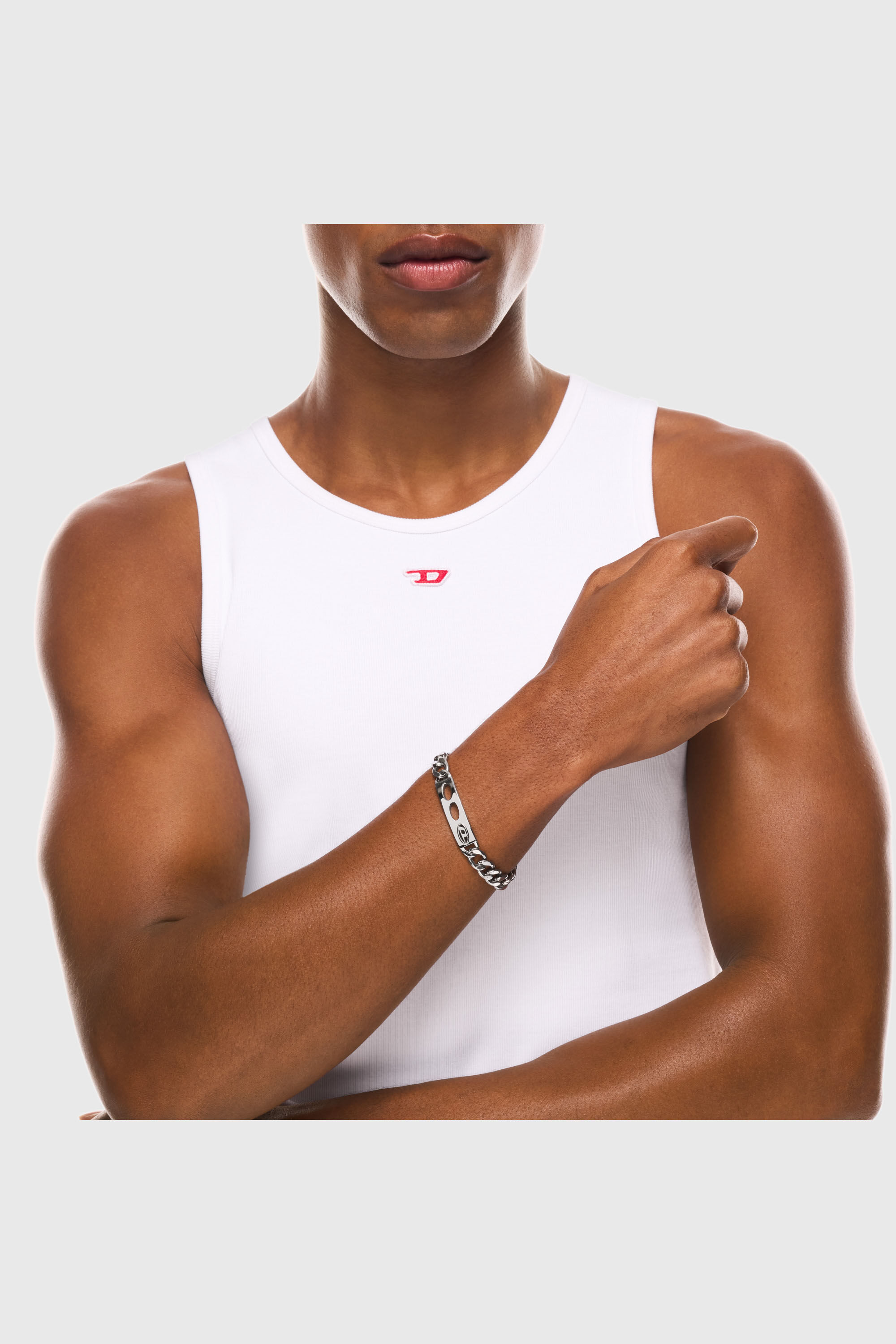 Diesel - DX166340 JEWELLERY, Bracelet d'identit&eacute; en acier inoxydable Mixte in Gris argent&eacute; - 4
