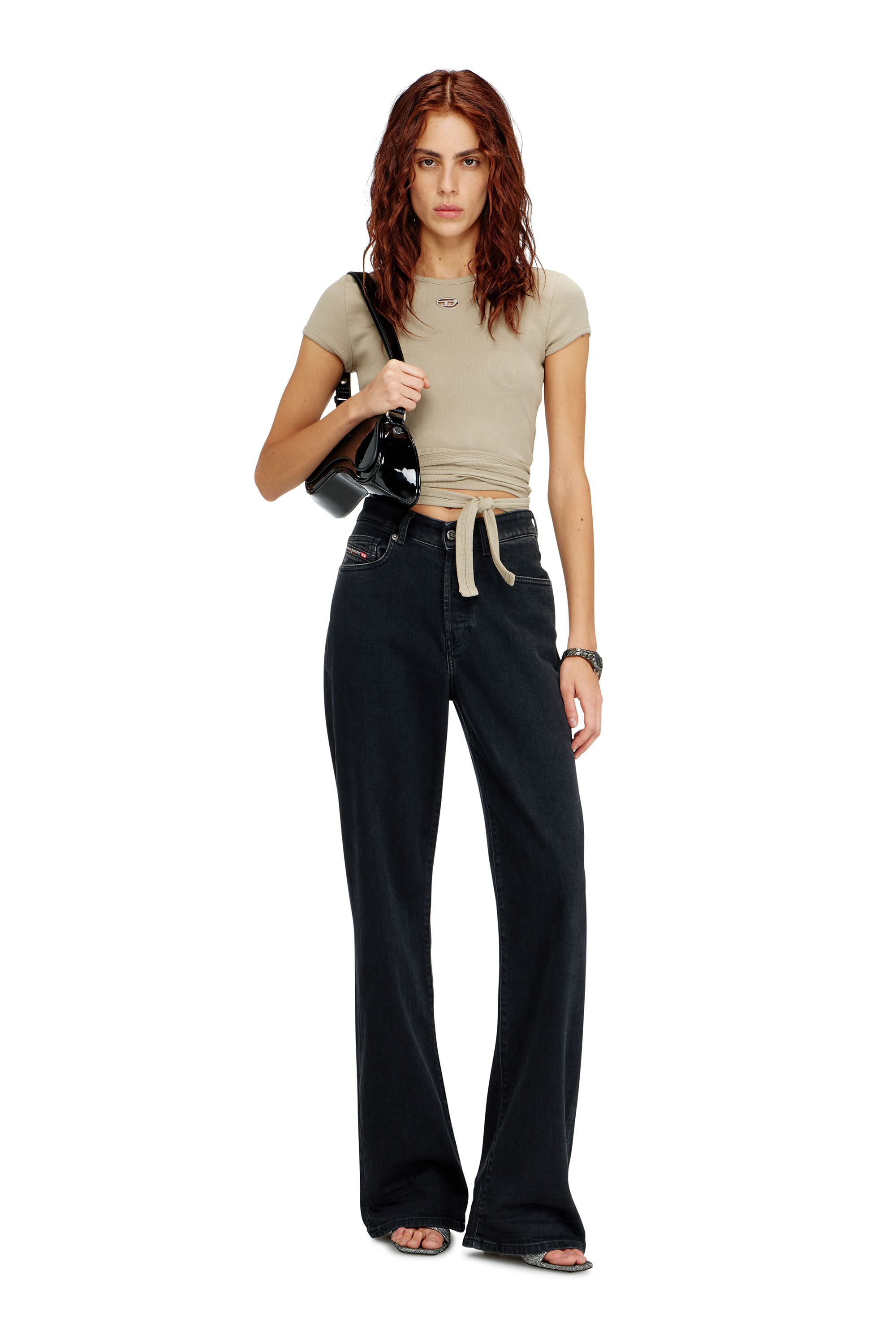 Diesel - T-BUNNY-TAIL-S1, Woman's Ribbed top with wrap-around laces in null - 1