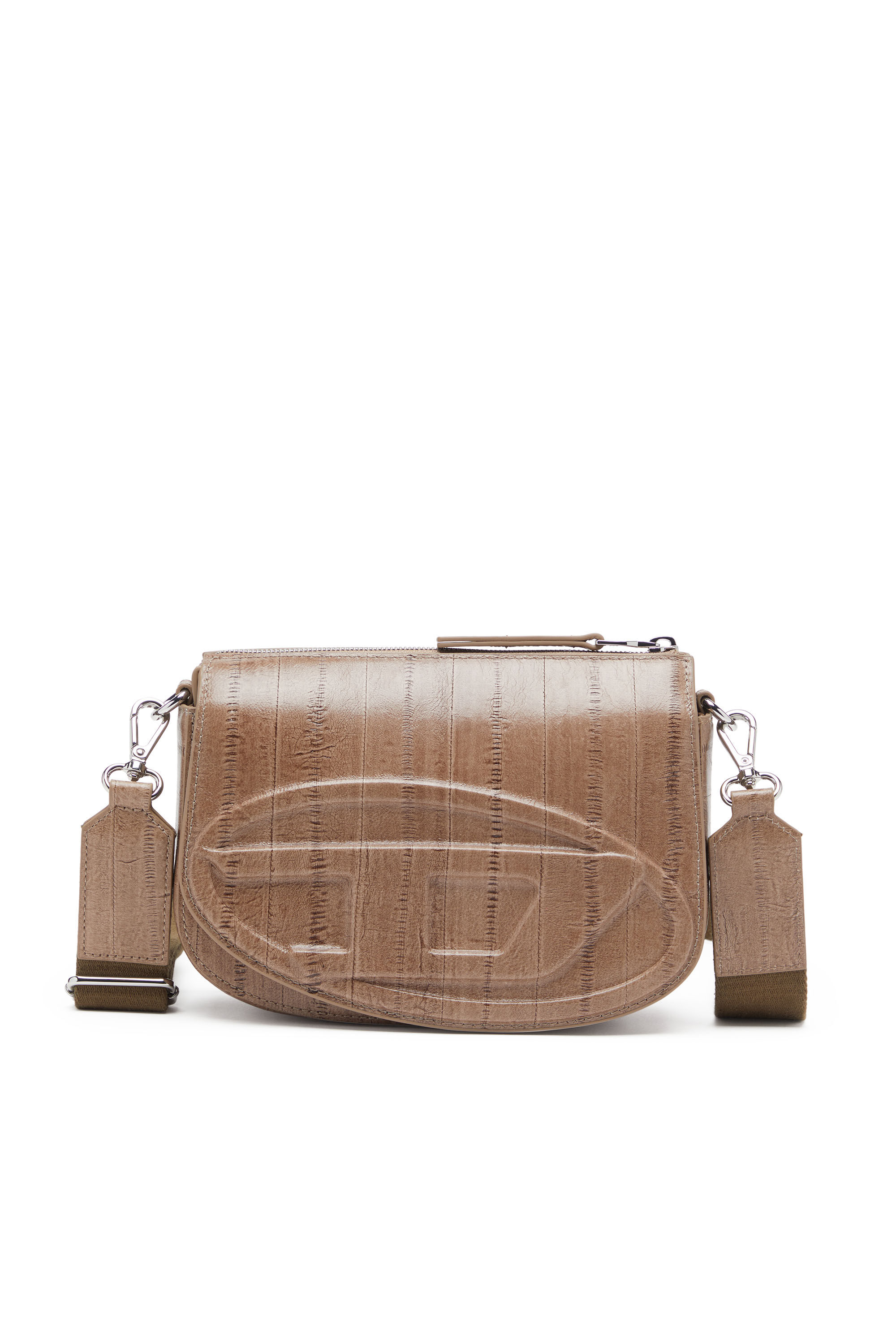 Diesel - 1DR CAMERA BAG, 1DR-Sac caméra en cuir effet anguille Mixte in Marron - 1