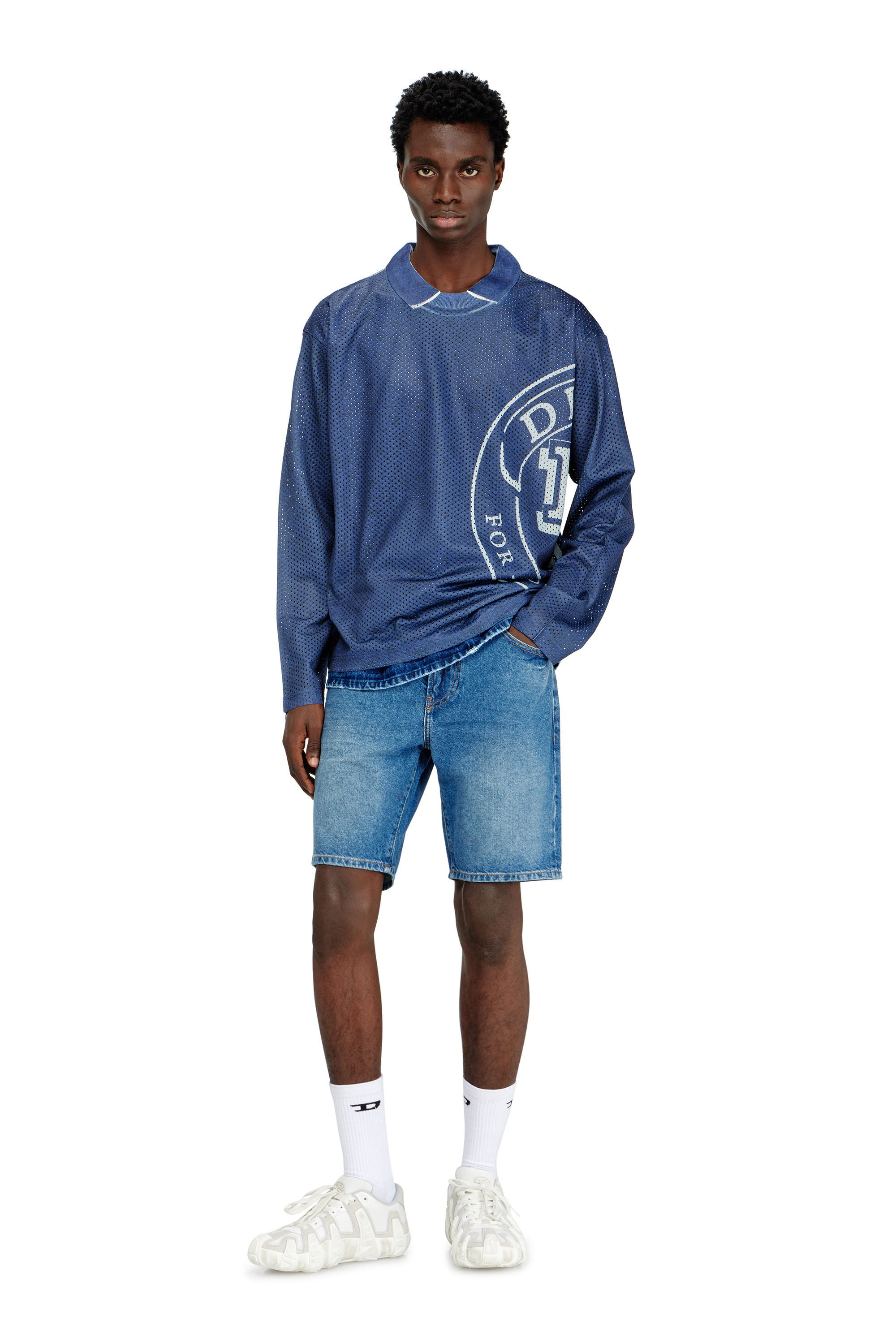 Diesel - D-FIN, Shorts slim en denim &agrave; lavage propre Homme in Bleu - 1