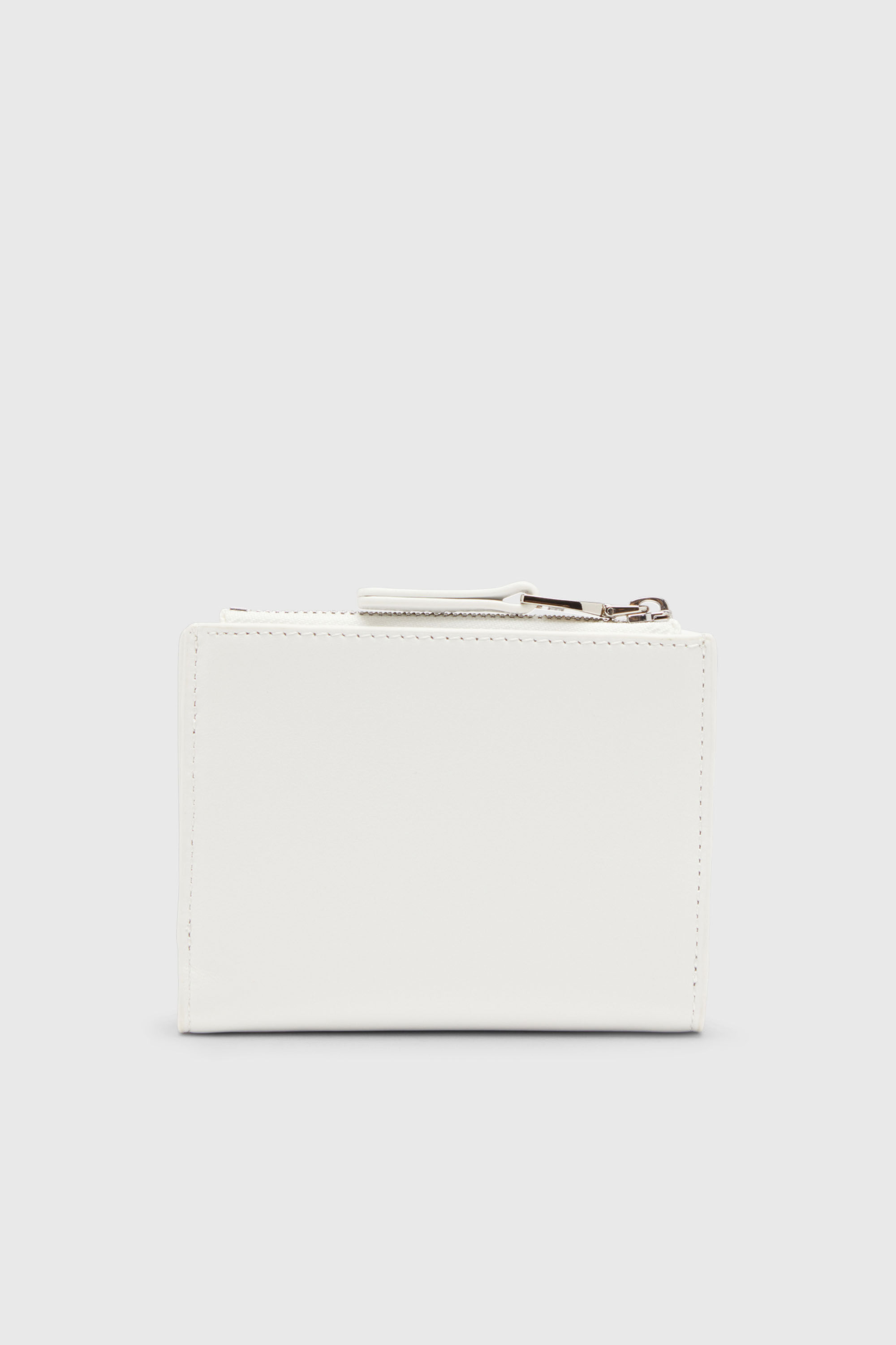 Diesel - 1DR BI-FOLD ZIP II, Petit portefeuille en cuir avec plaque &agrave; logo Femme in Blanc - 2