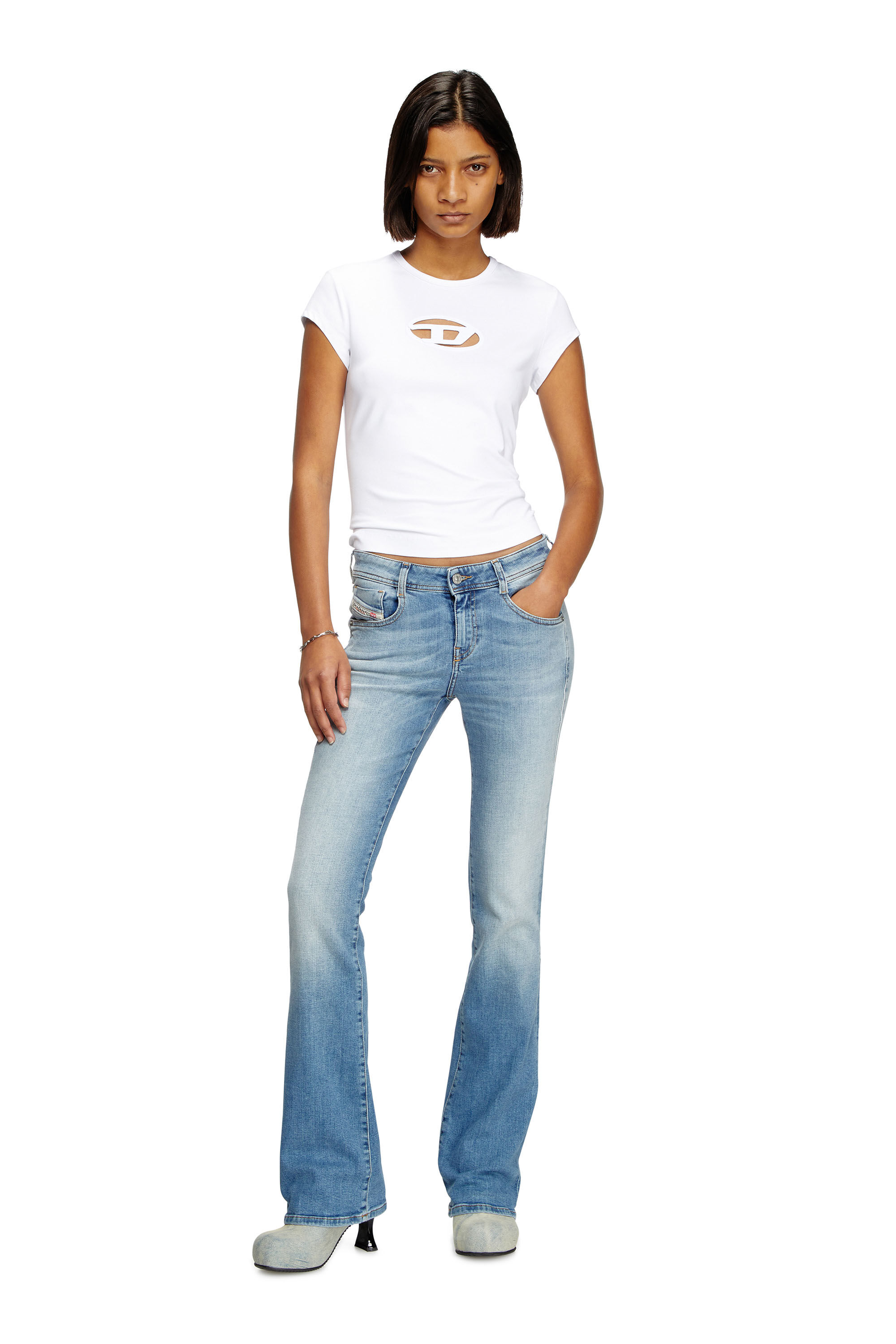 T-ANGIE Woman: Cotton T-shirt with cut-out D logo | Diesel {{Country}}