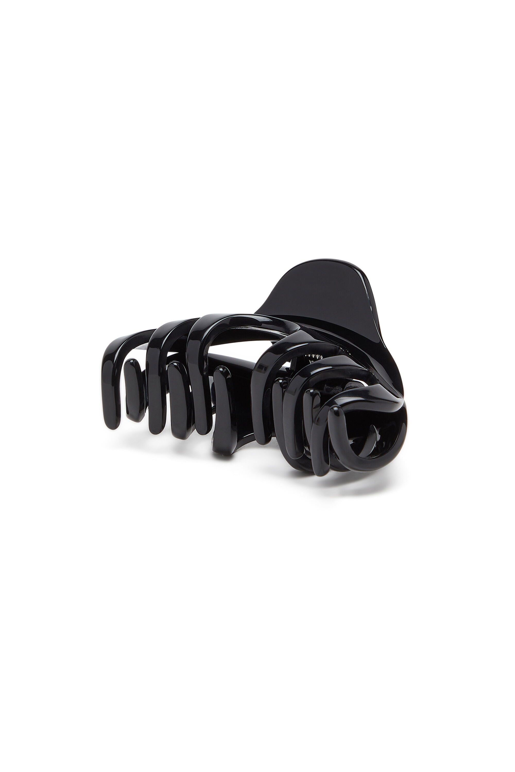 Diesel - TALON CLIP, Barrette en r&eacute;sine avec logo Oval D Femme in Noir - 2