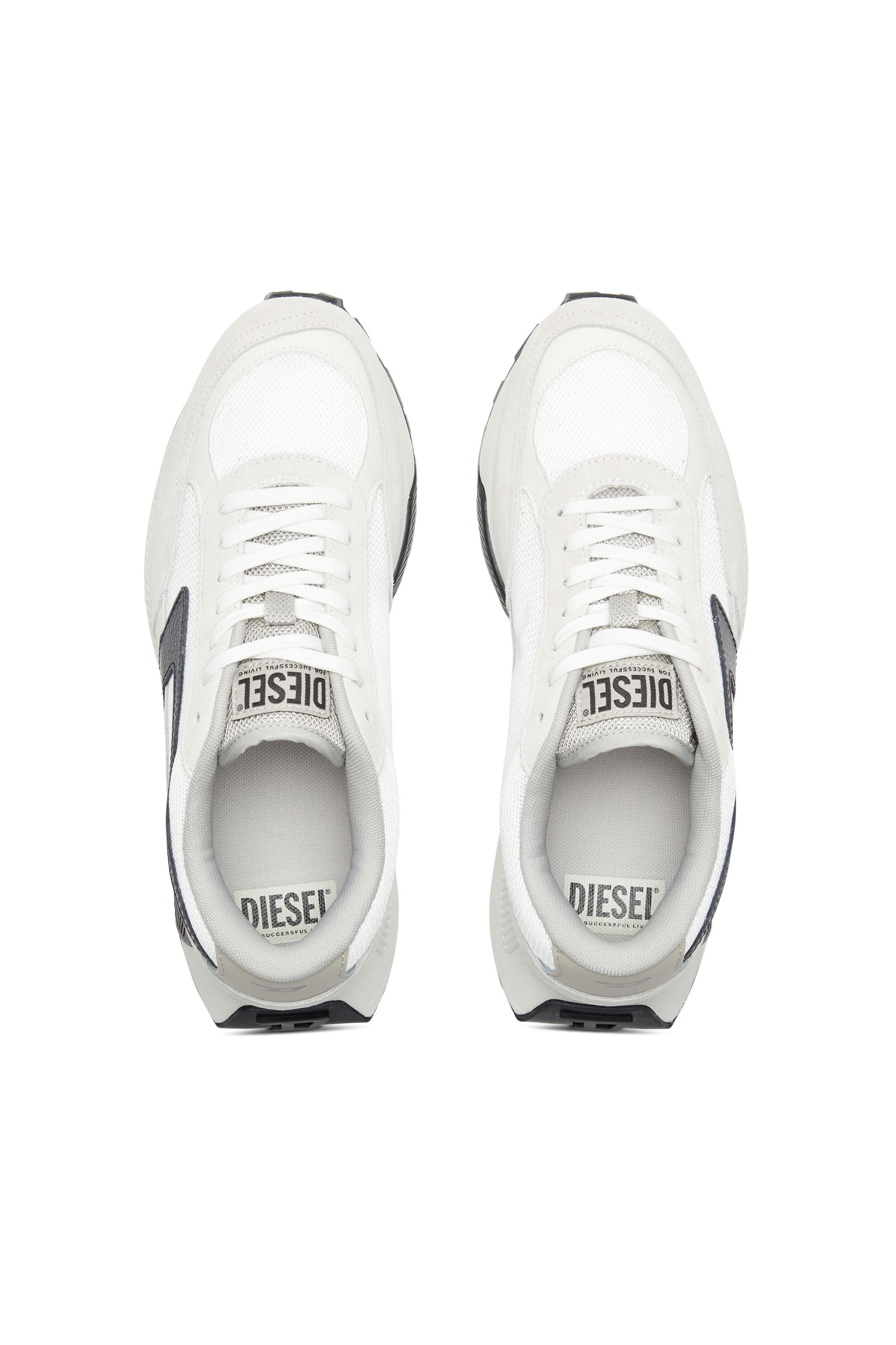 Diesel - S-TYCHE D, Man's S-Tyche D-Low-top sneakers in mesh, suede and leather in White/Black - 4