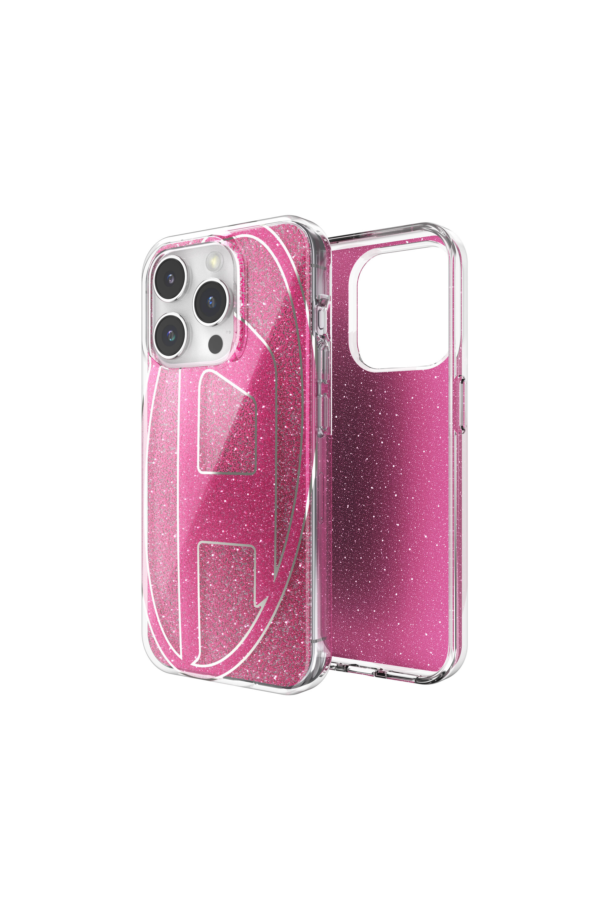 Diesel - 60036 AOP CASE, Coque glitter pur iP 15 Pro Mixte in Rose - 1