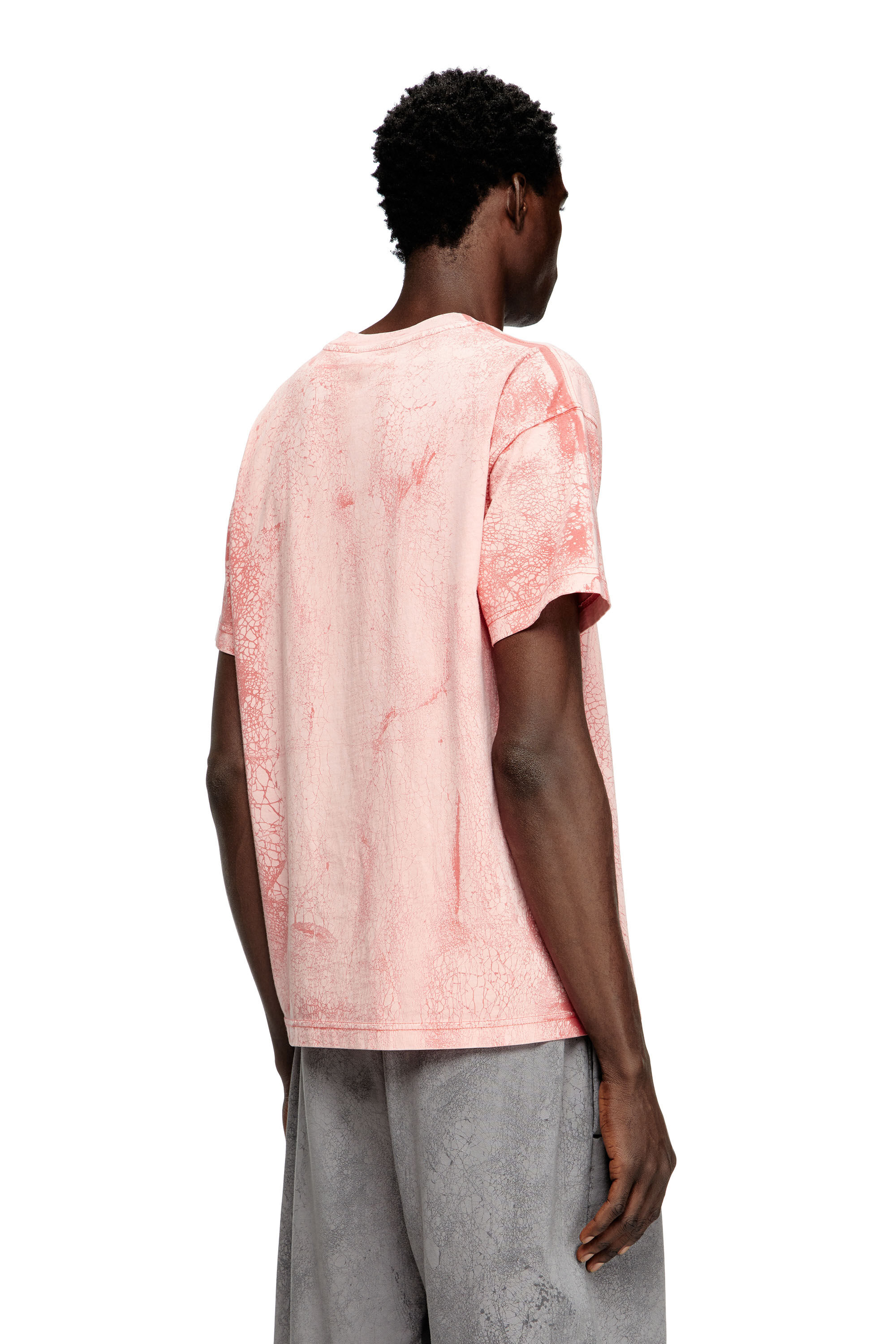 Diesel - T-NORM-T8, T-shirt en jersey ciré Homme in Rose - 4