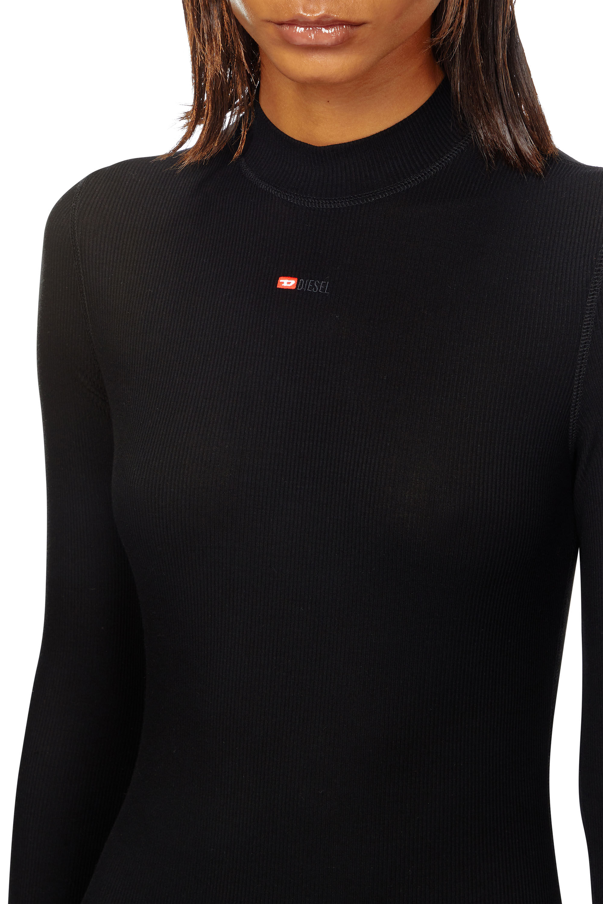Diesel - D-MOKKY-LS-MICRODIV, Robe midi à col montant Femme in Noir - 4