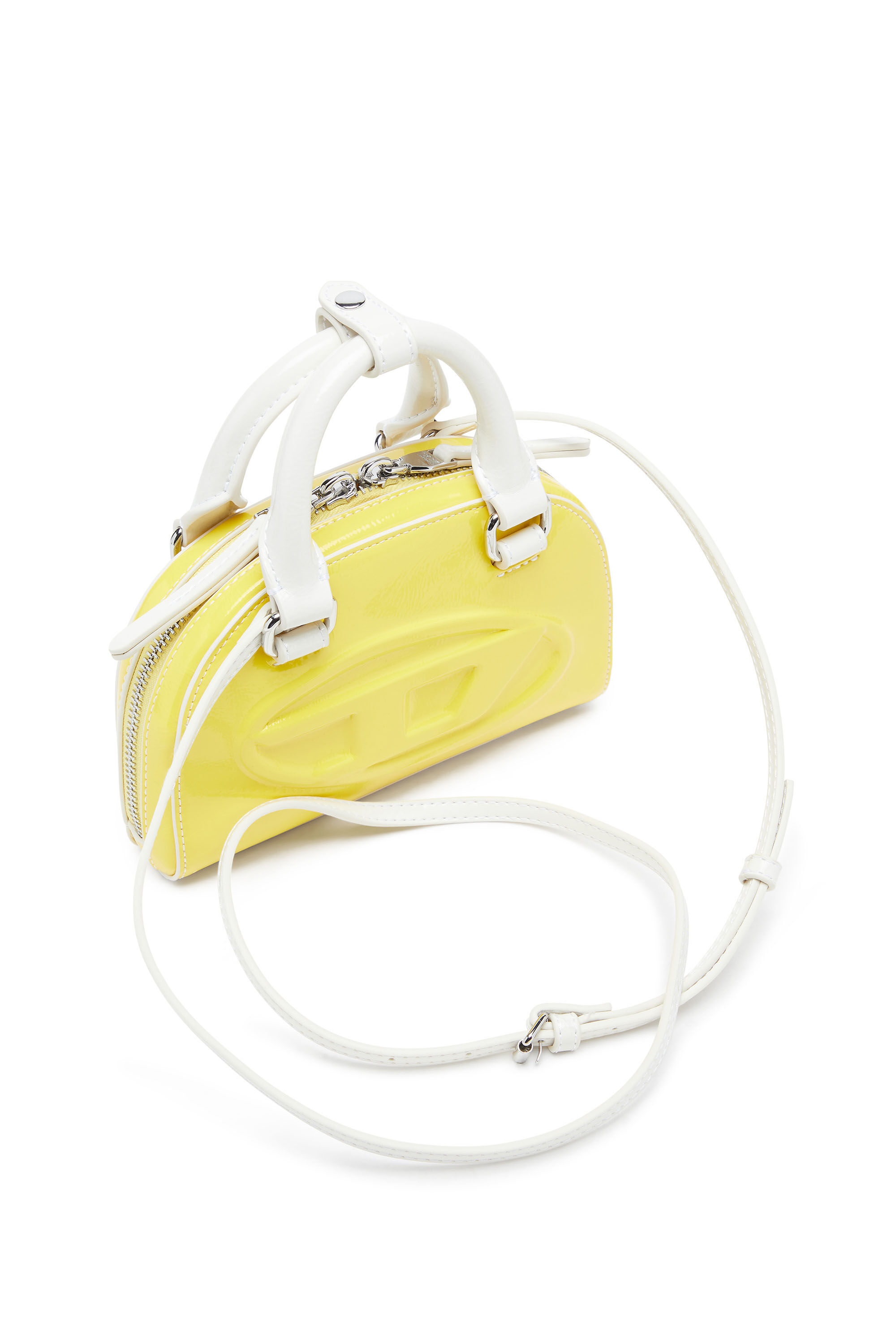 Diesel - 1DR DOME CROSSBODY XS, 1DR Dome-Slim sac bowling avec effet naplak Femme in Jaune - 6