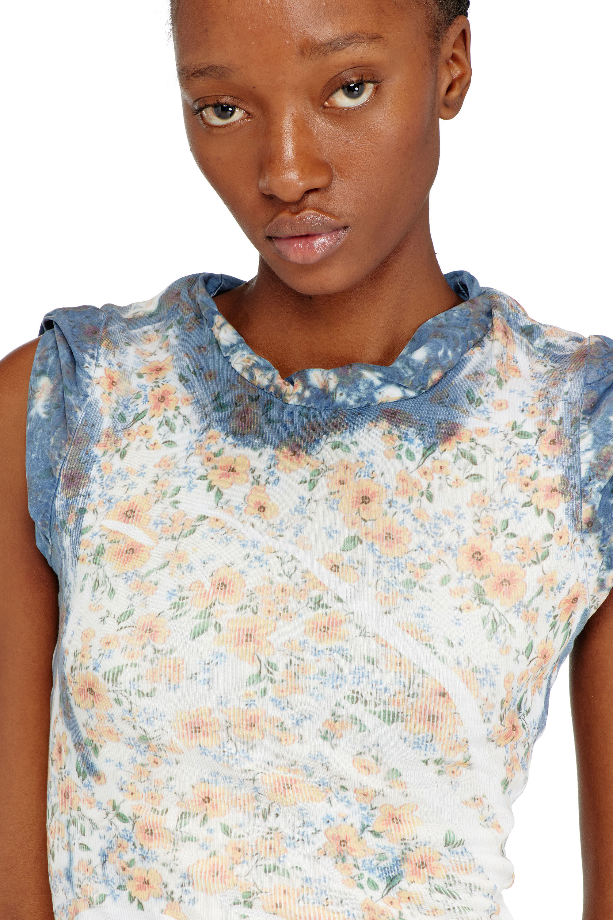 Diesel - D-AYANA, Robe courte &agrave; &eacute;tages avec effet floral radiographique Femme in ToBeDefined - 5