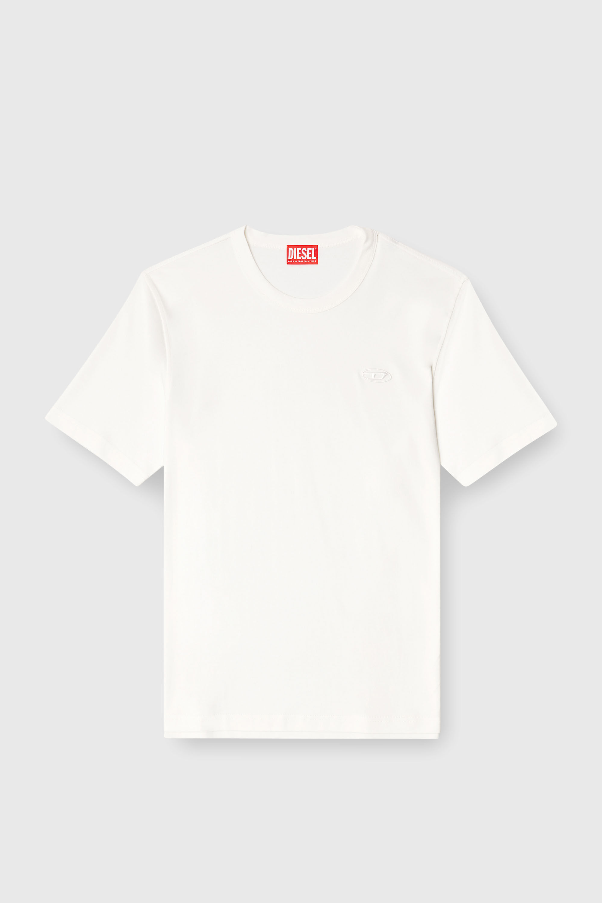 Diesel - T-ADJUST-SLITS-R17, T-shirt avec broderie &agrave; logo ton sur ton Homme in Blanc - 2