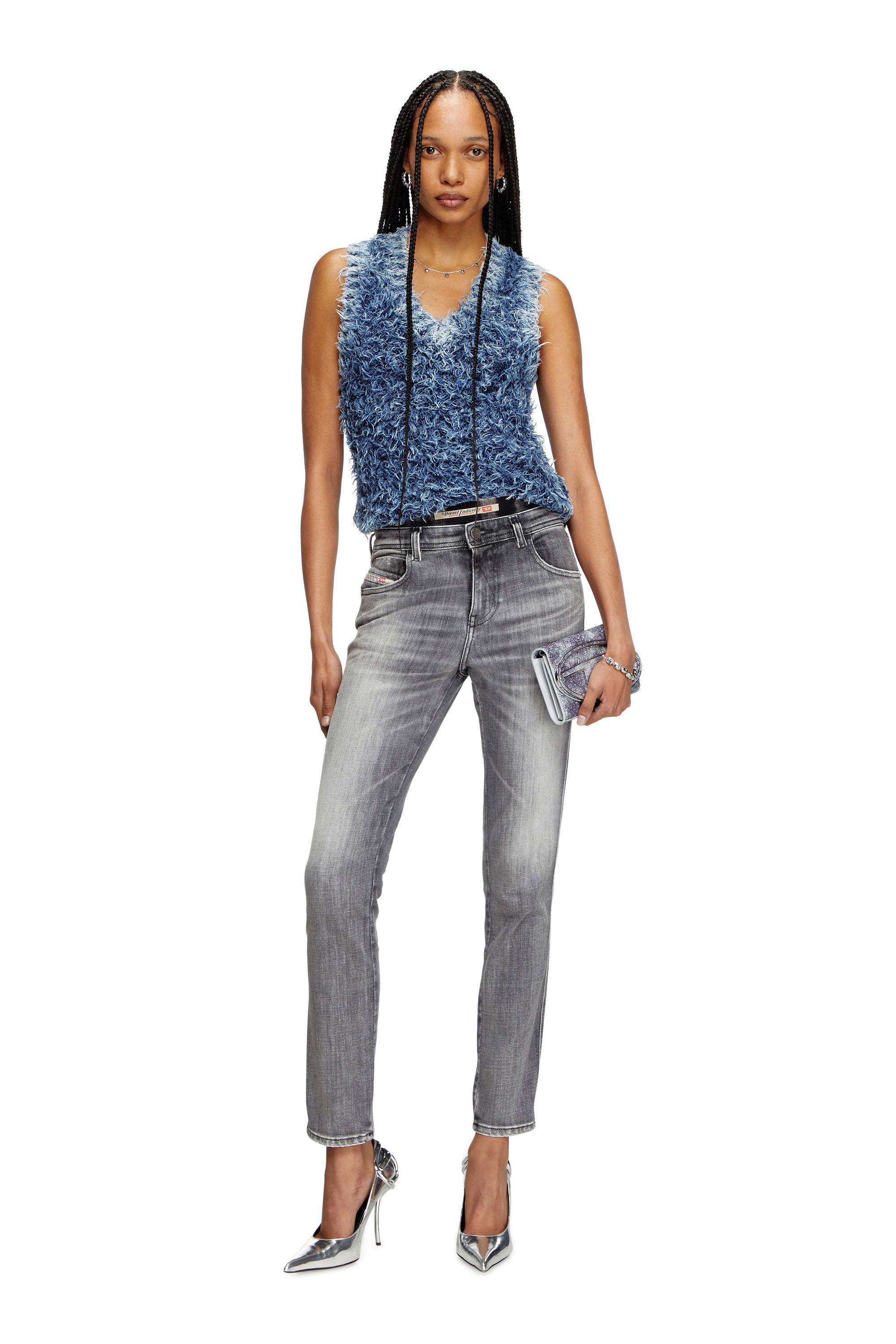 Diesel - M-DELIN, Gilet en maille texturée Femme in Bleu - 1