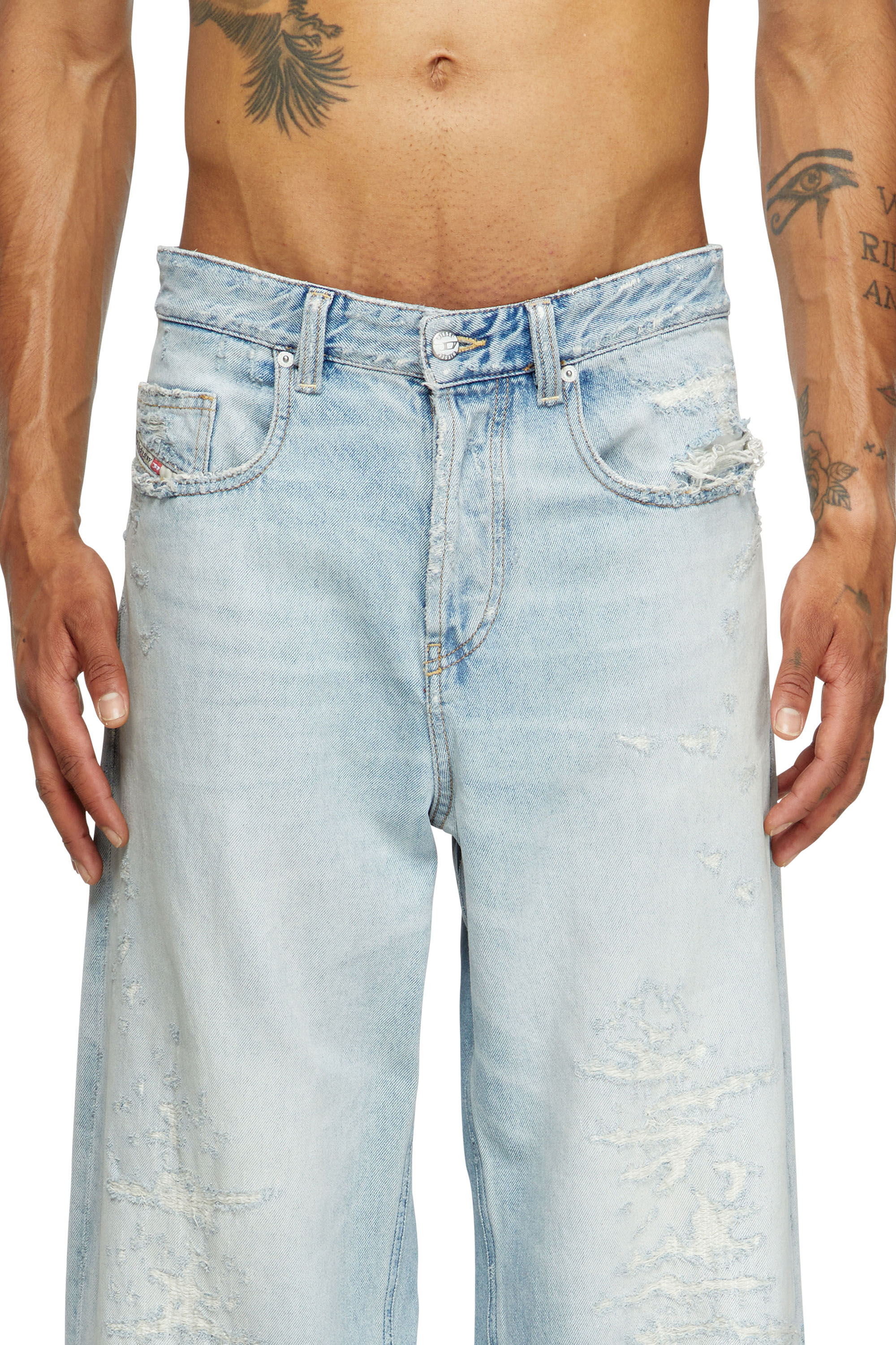 Diesel - Relaxed Jeans 2001 D-Macro 09M53 Homme, Bleu Clair - Image 5