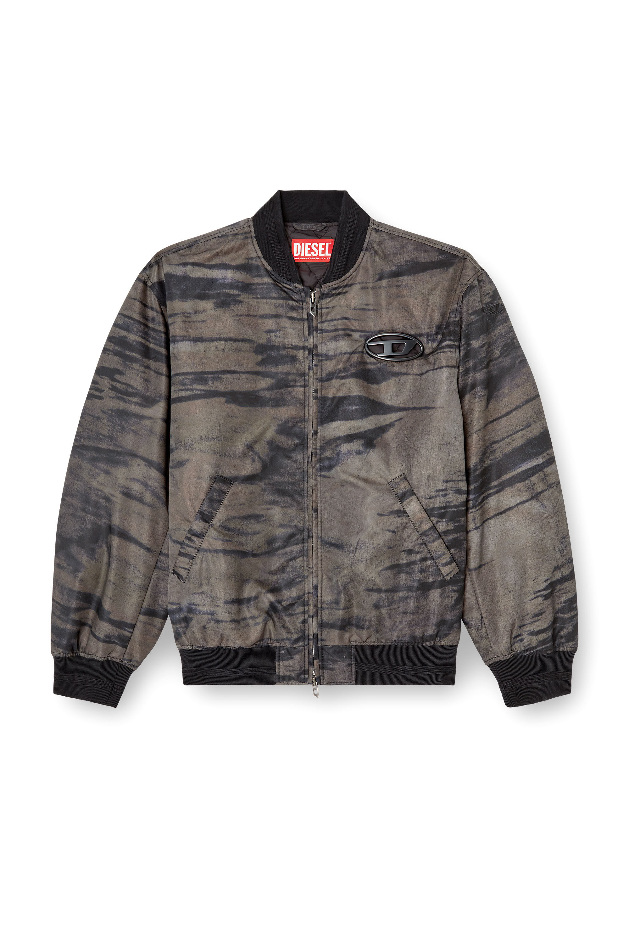 Diesel - J-KEPES-DLBZ, Bomber matelassé en satin imprimé Homme in Polychrome - 2