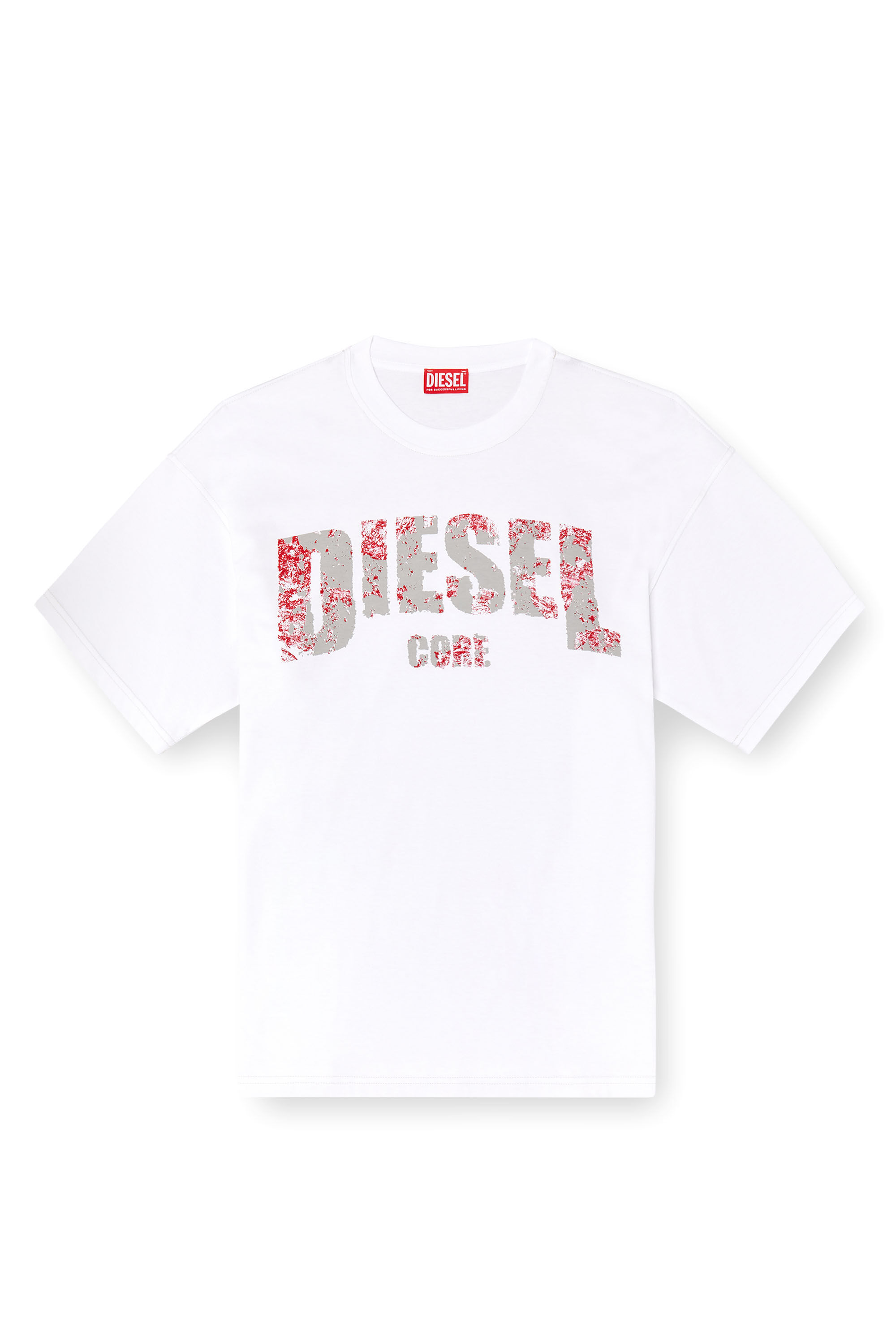 Diesel - T-ADJUST-R25, T-shirt avec imprimé Diesel Core Homme in Blanc - 2