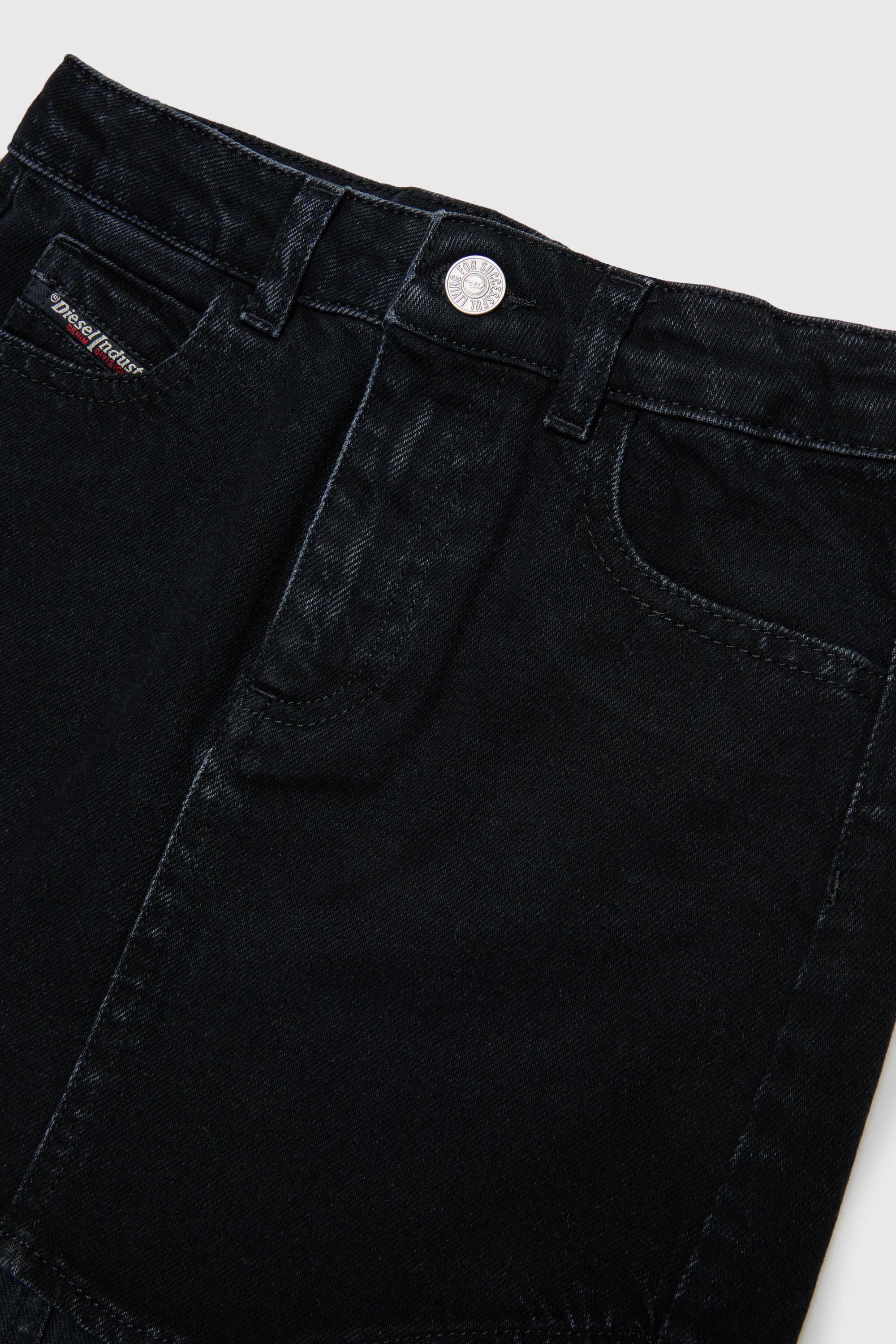 Diesel - GEARD, Jupe mini en denim &agrave; ourlet incurv&eacute; Femme in Noir - 3