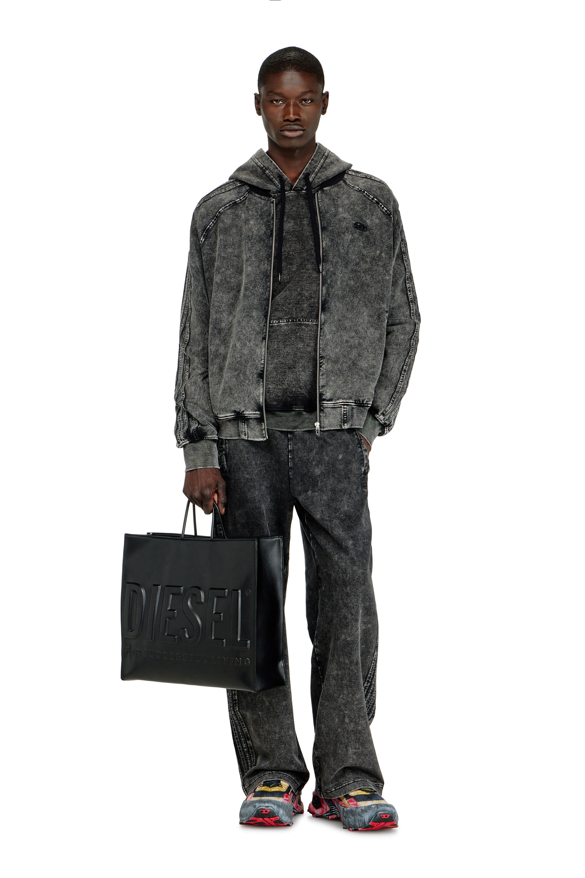 Diesel - DSL 3D SHOPPER EW X, Dsl 3D-Sac shopping avec logo emboss&eacute; Mixte in Noir - 1