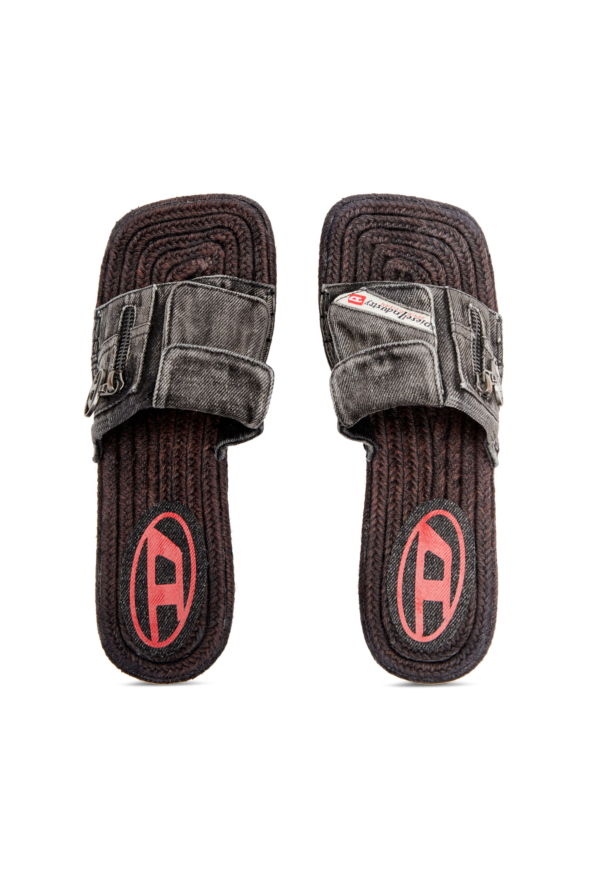 Diesel - D-IBIZA 40 PCK, D-Ibiza-Espadrilles à plateforme et talons en denim Femme in Noir - 4
