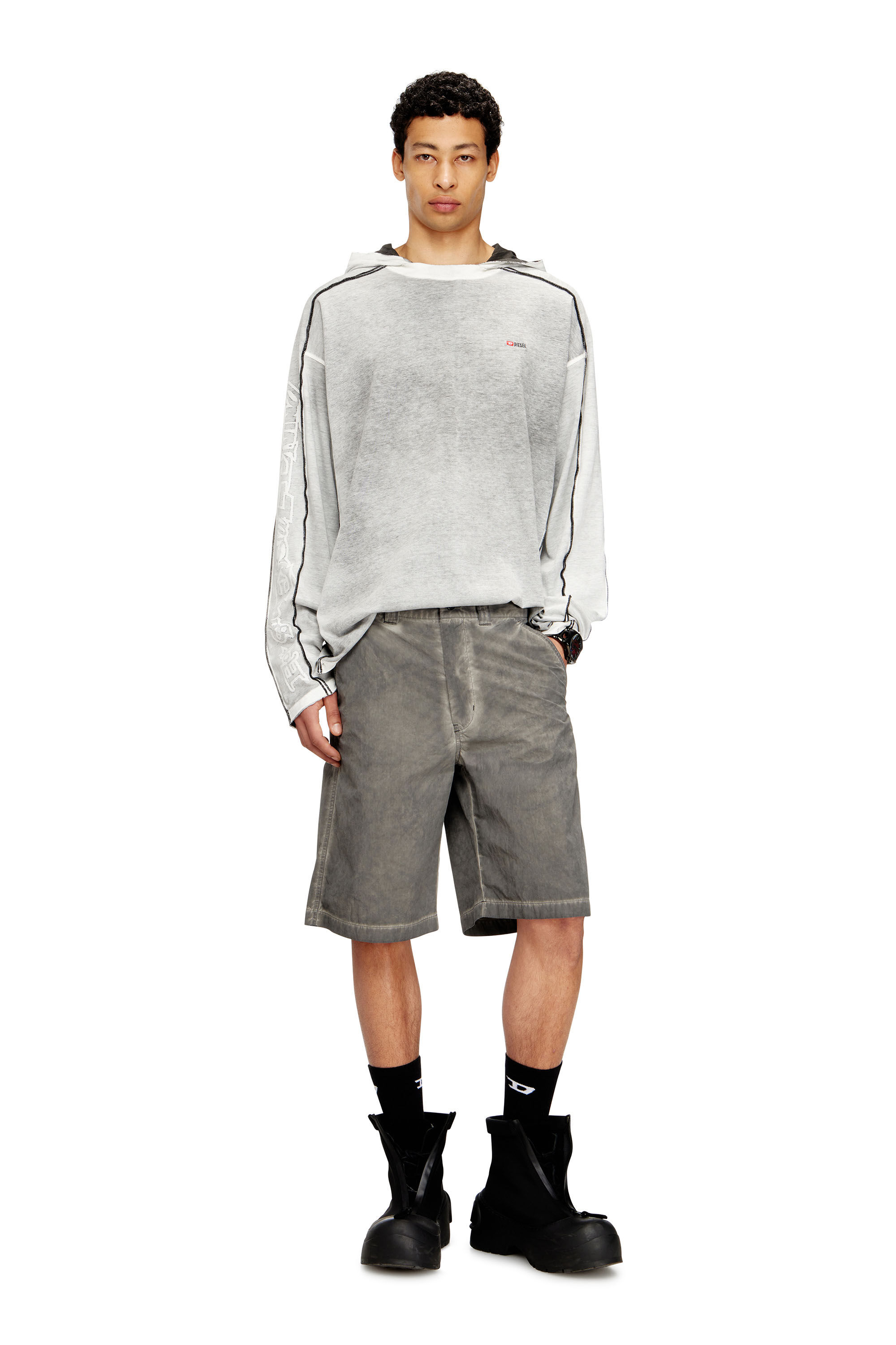 Diesel - T-RIVEN-LS-HOOD, Sweat en coton avec effet spray de couleur Homme in Polychrome - 1