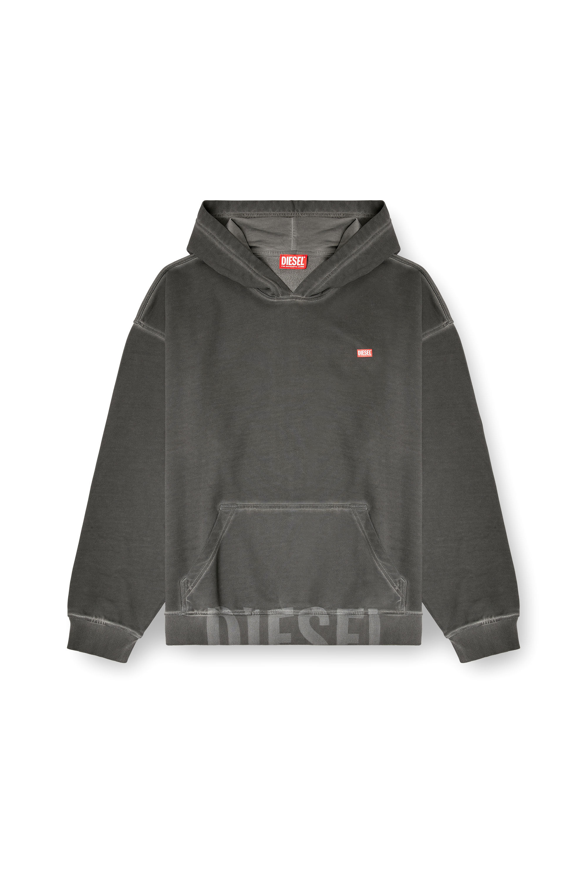 Diesel - S-BOXT-HOOD-T4, Sweat à capuche en coton avec poche kangourou Homme in Gris - 2