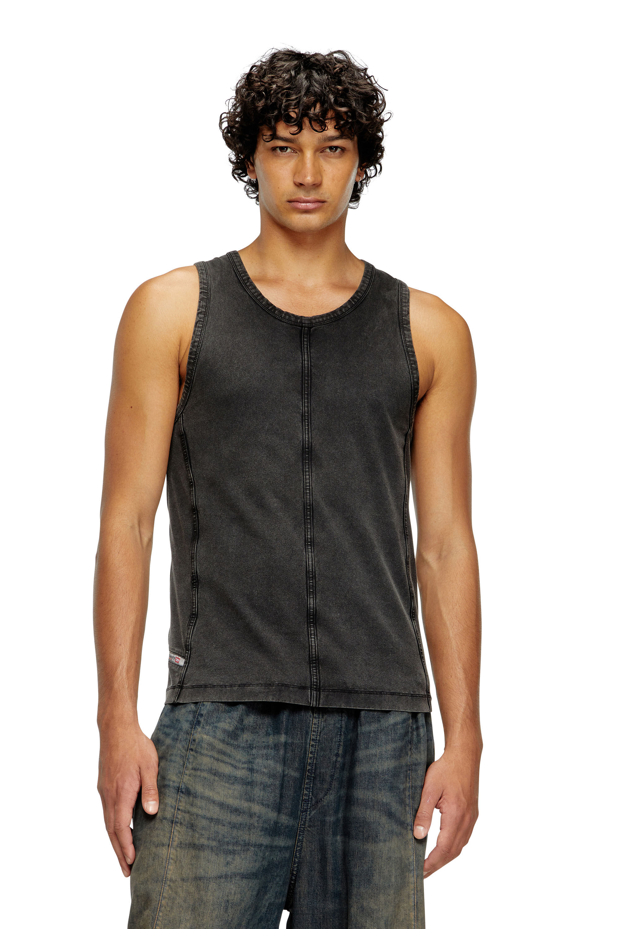 Diesel - T-MELY-SL, Débardeur en jersey effet denim Homme in ToBeDefined - 3