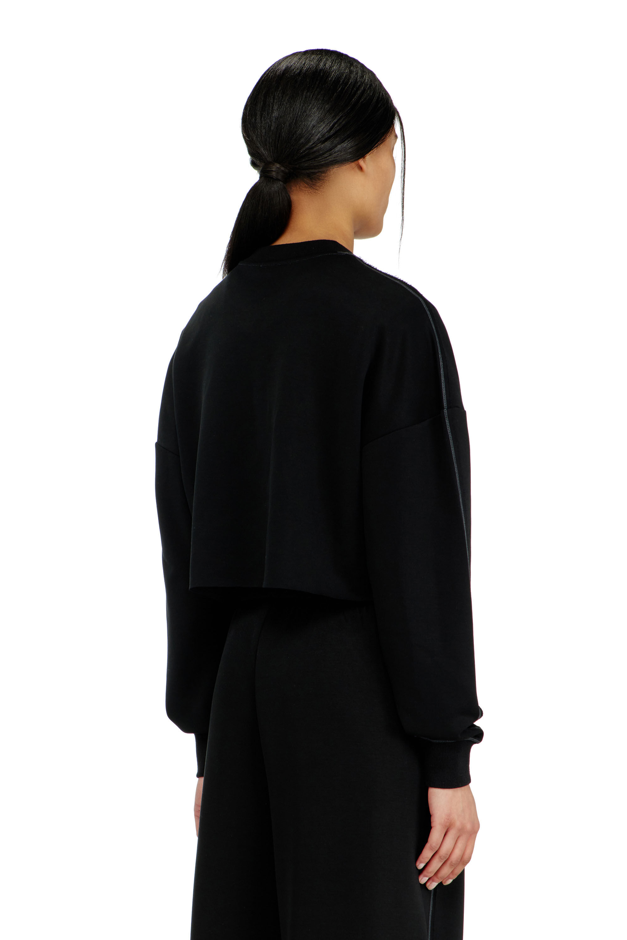 Diesel - BLAKE-UTLT, Crop top en scuba stretch l&eacute;ger Femme in Noir - 3