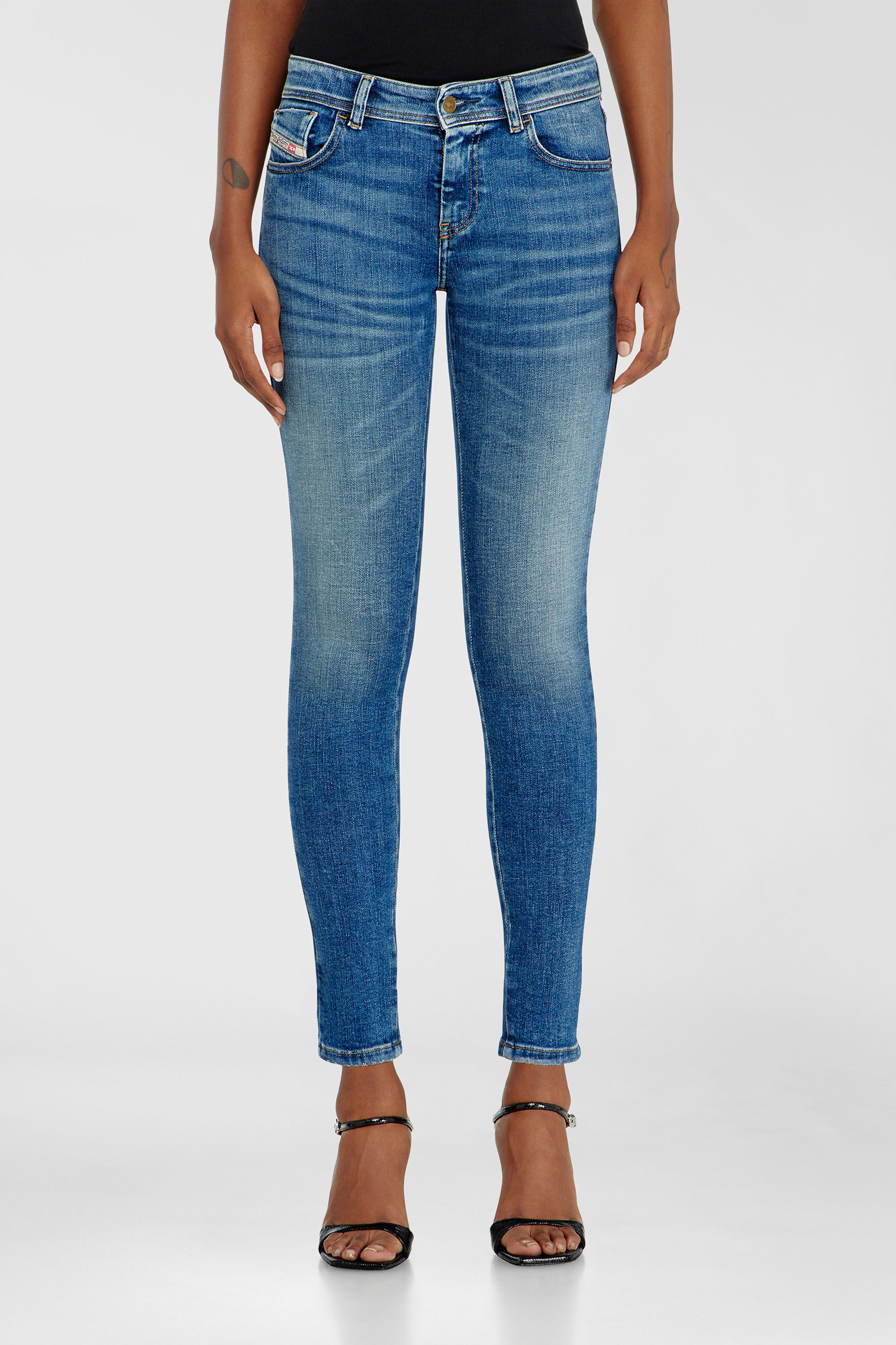 Diesel - Skinny Jeans 2017 Slandy 09P71 Femme, Bleu moyen - Image 4