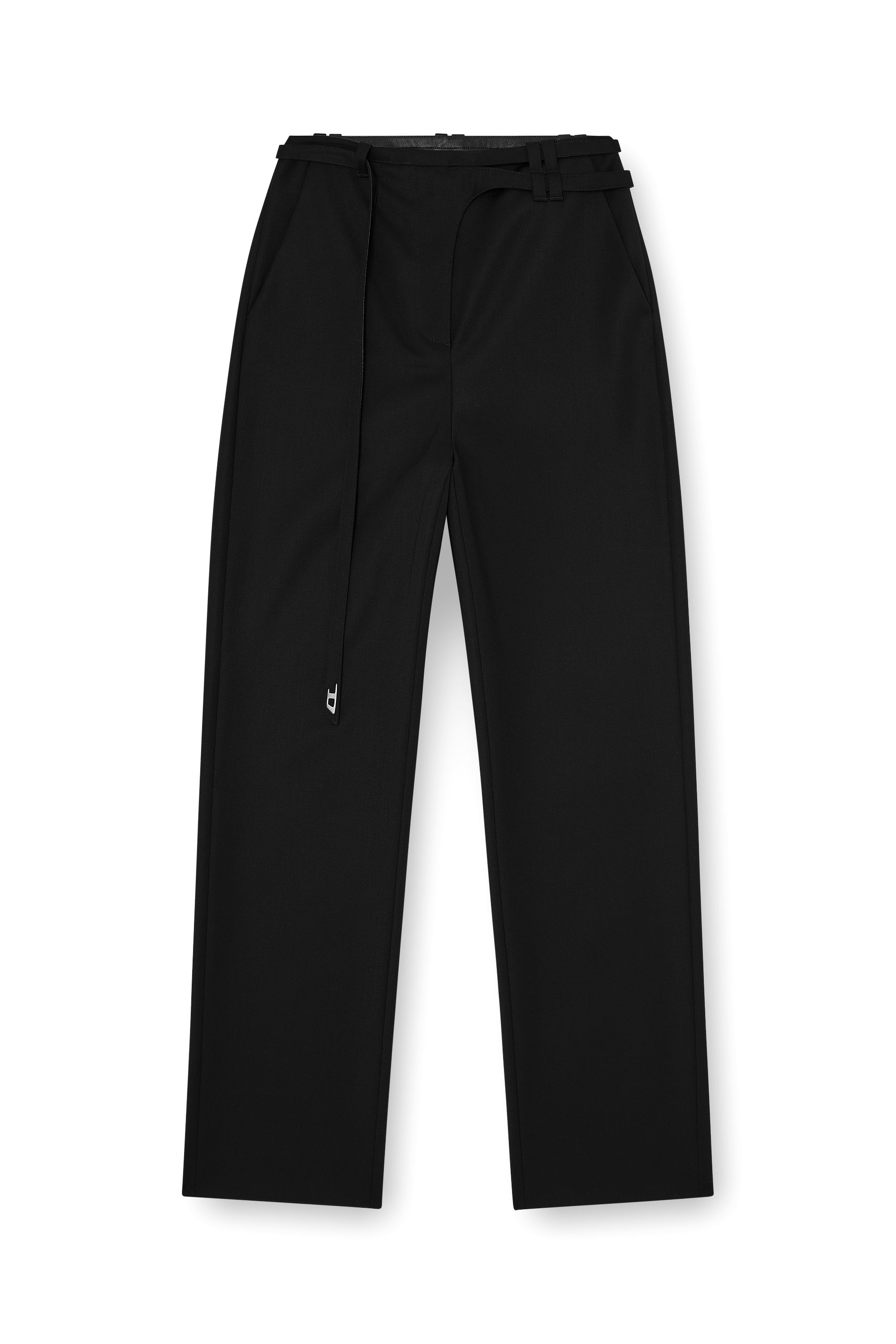 Diesel - P-IXIE-1, Pantalon tailleur avec ceinture biker Femme in Noir - 2