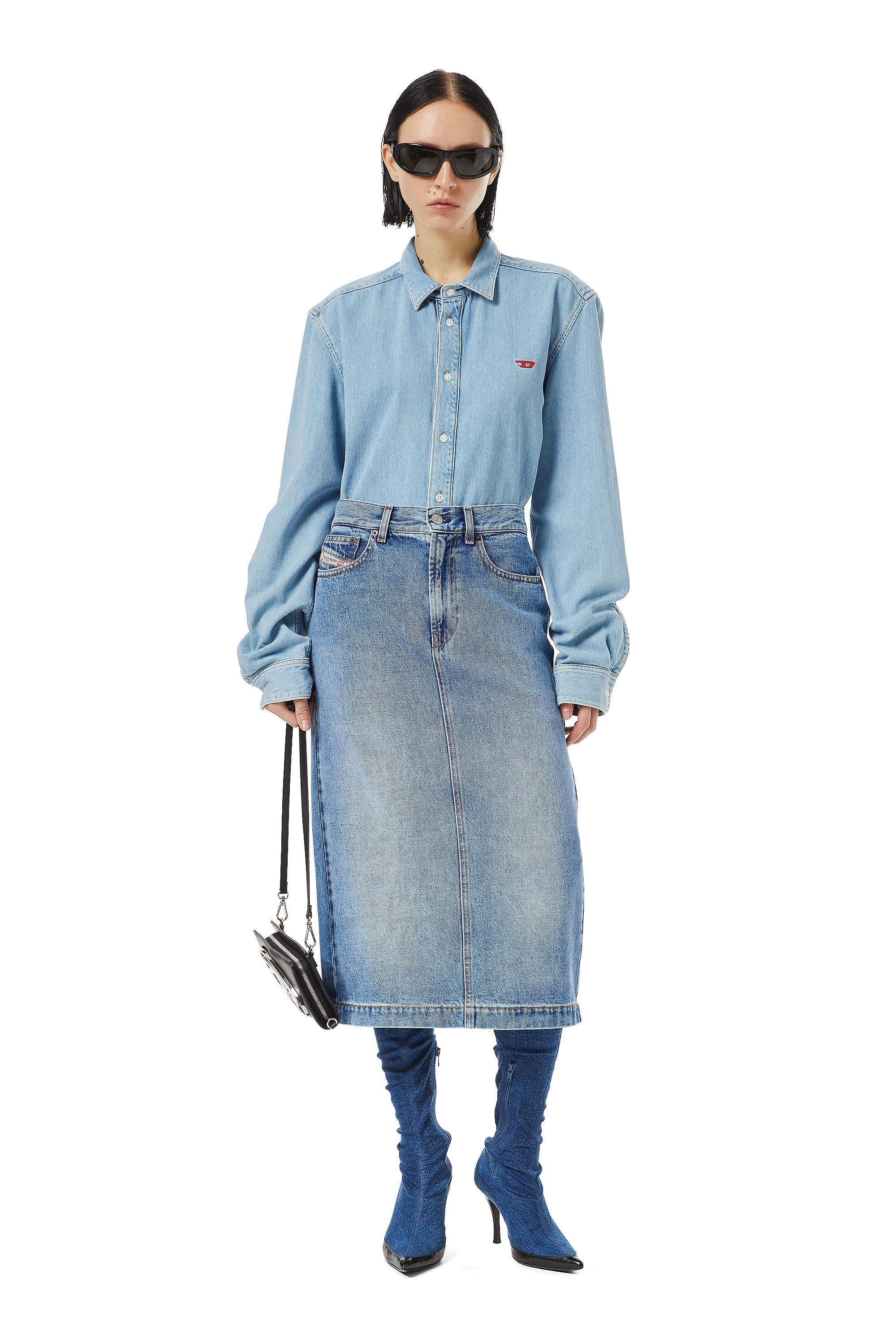 Diesel - DE-RONNY PENCIL SKIRT, Medium blue - Image 2