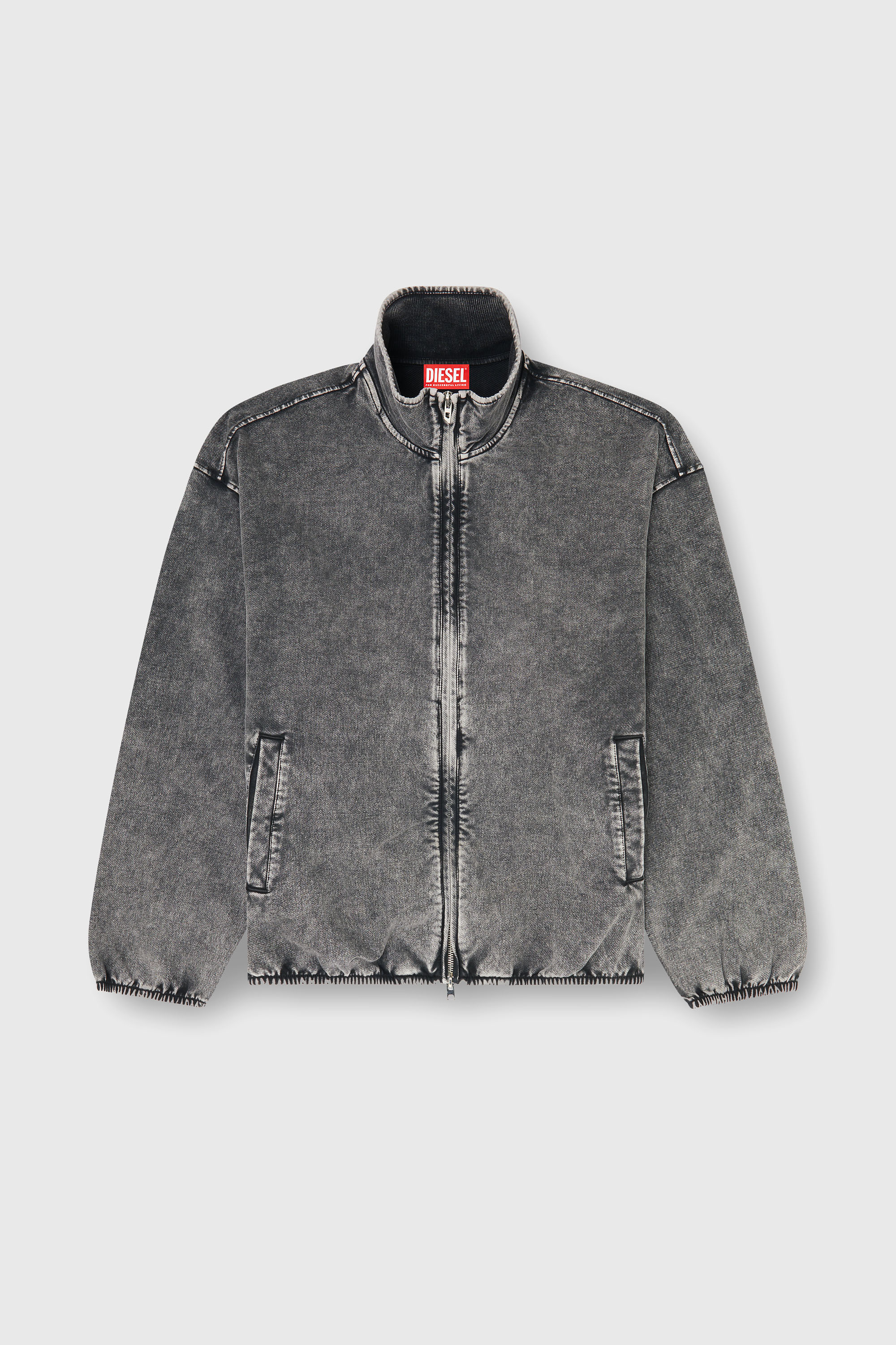 Diesel - S-CORSY, Veste sweat effet denim Homme in Gris - 2
