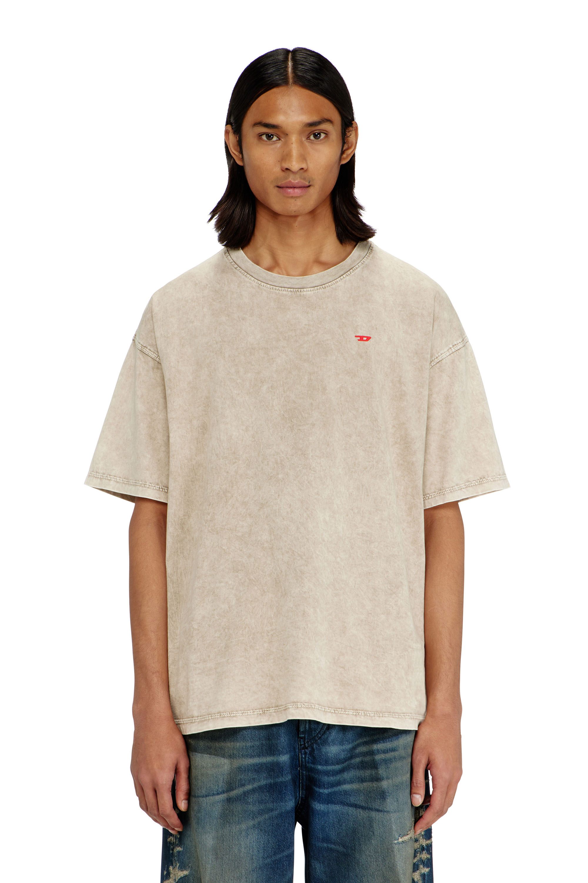 Diesel - T-BOXT-AA14, T-shirt en coton avec effet trait&eacute; Homme in Beige - 3