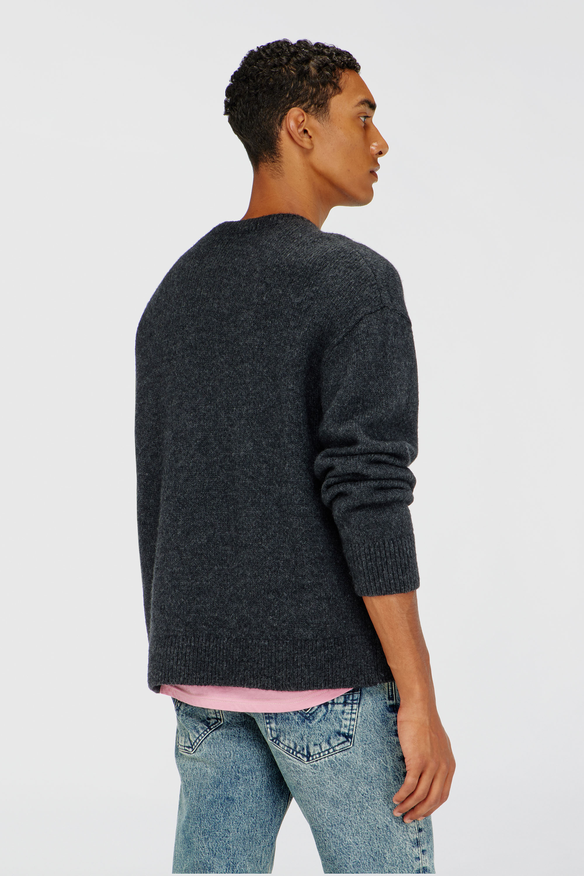 Diesel - K-AREESO, Pull en m&eacute;lange de laine et alpaga Homme in Noir - 4