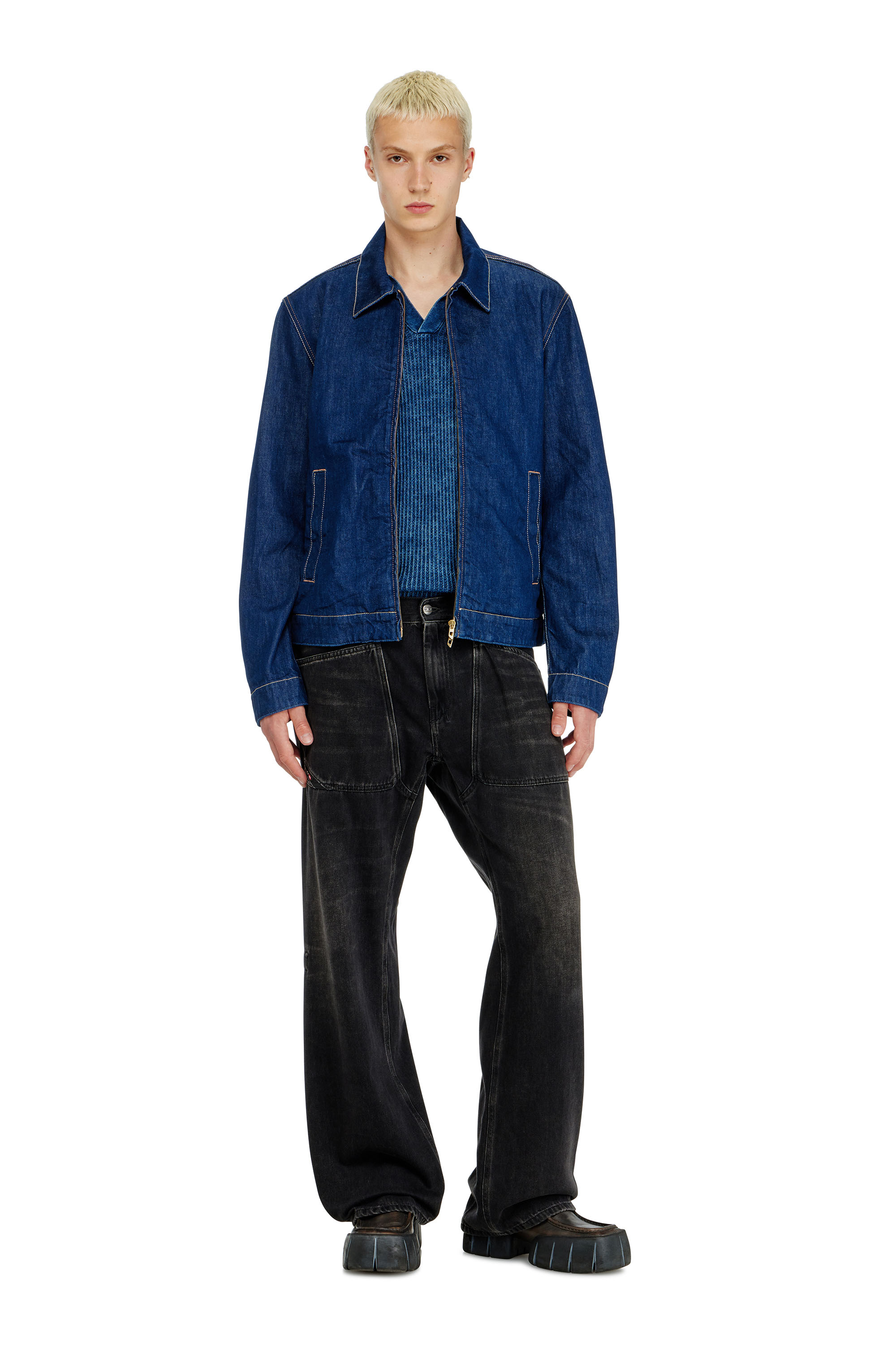 Diesel - Relaxed Jeans D-Zeta 09J96 Homme, Noir/Gris fonc&eacute; - Image 1