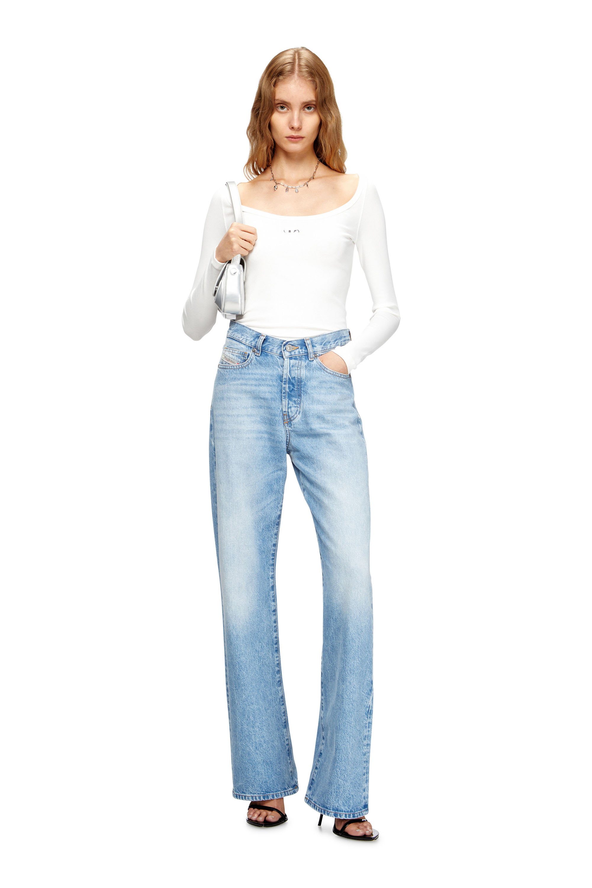 Diesel - PLAY CLUTCH, Play-Clutch en PU métallique Femme in Gris argenté - 6