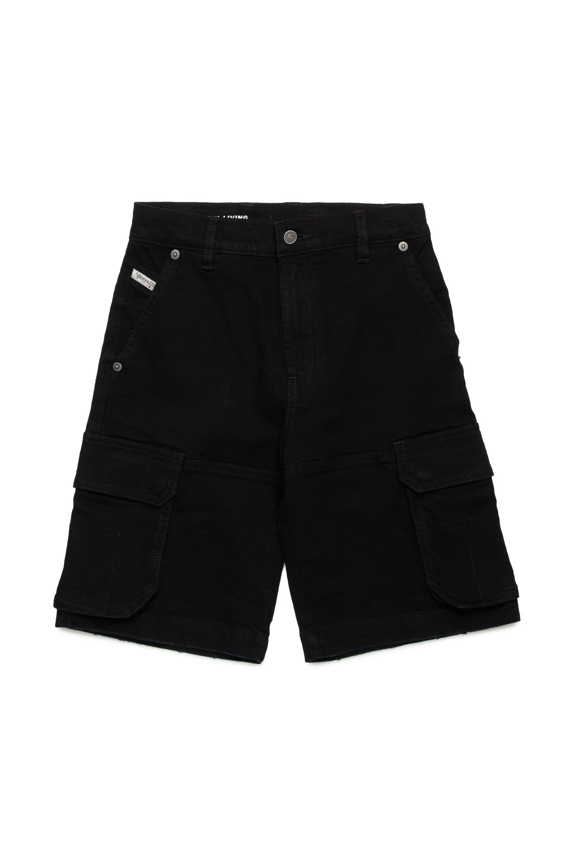 Diesel - PFISH-CARGO-SH-J, Short cargo en denim Homme in Noir - 1