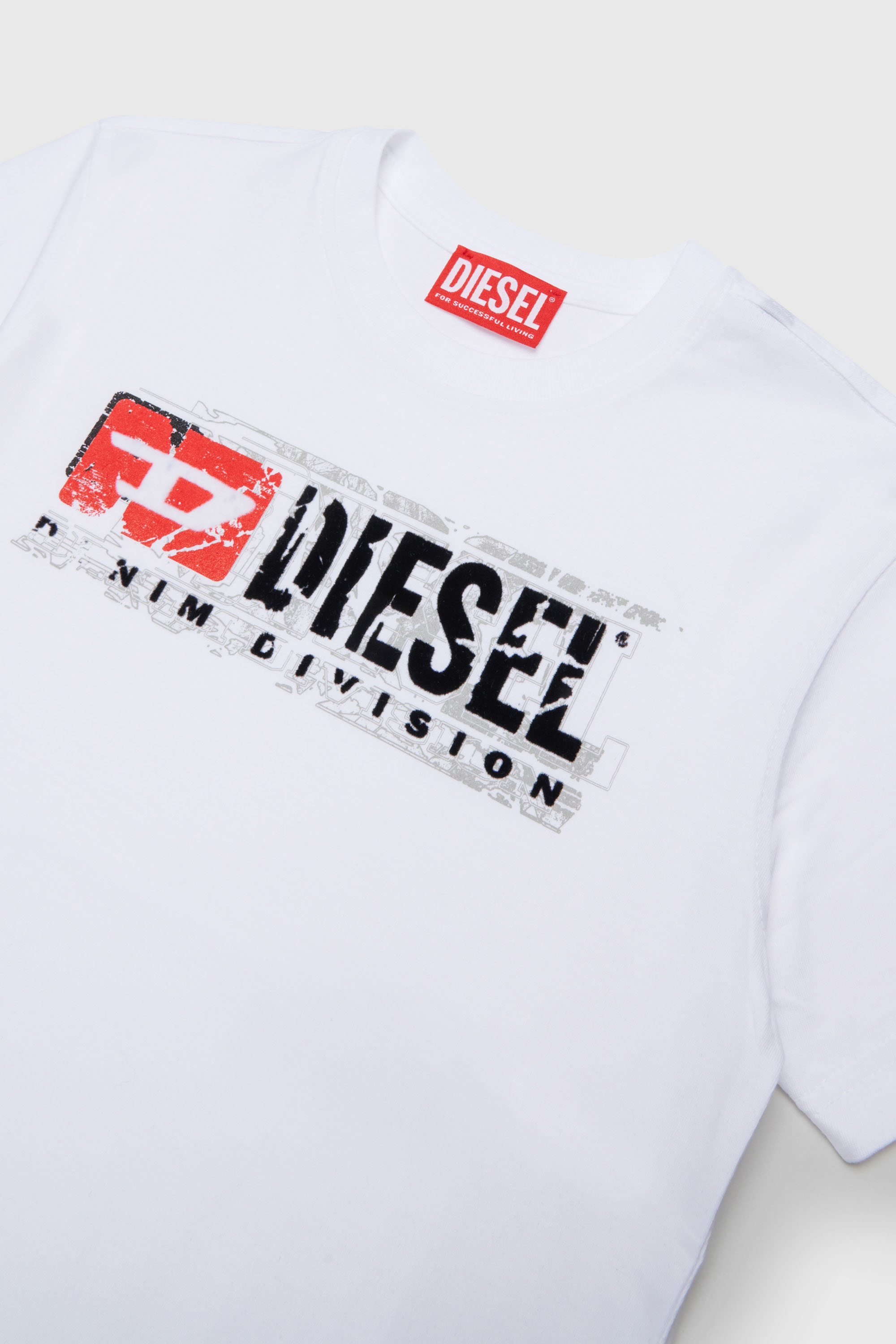 Diesel - TLOMIX, T-shirt avec logo effet distressed Homme in Blanc - 3
