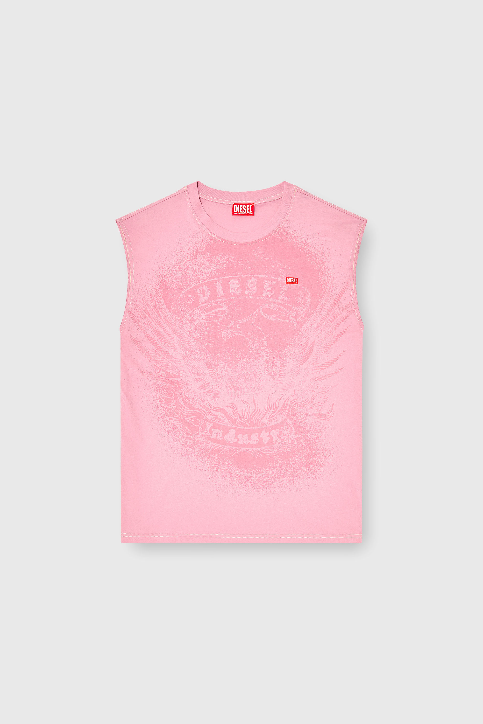 Diesel - T-BOXT-SL-NOTCH, D&eacute;bardeur en coton avec motif ton sur ton Homme in Rose - 2