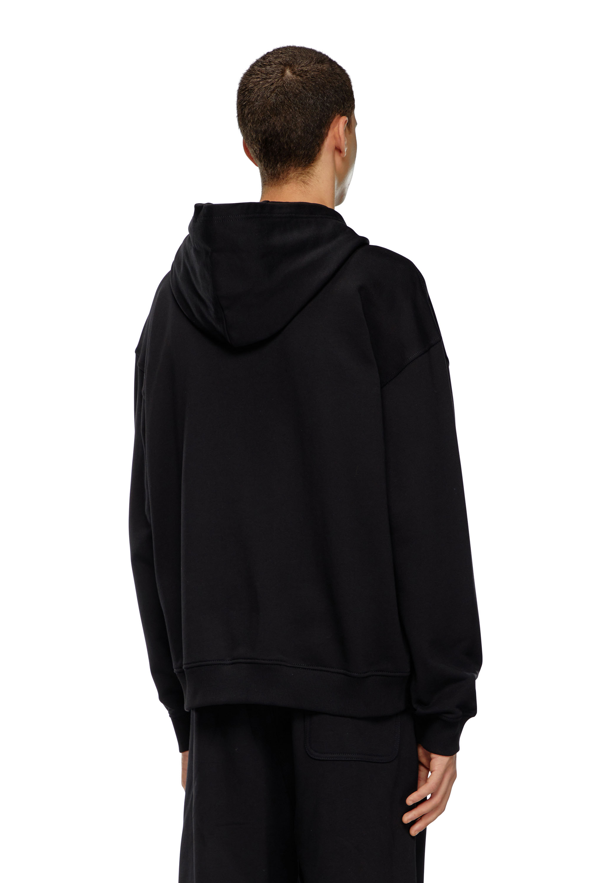 Diesel - S-BOXT-HOOD-ZIP-DIV, Sweat-shirt à capuche zippé avec broderie Diesel Homme in Noir - 4