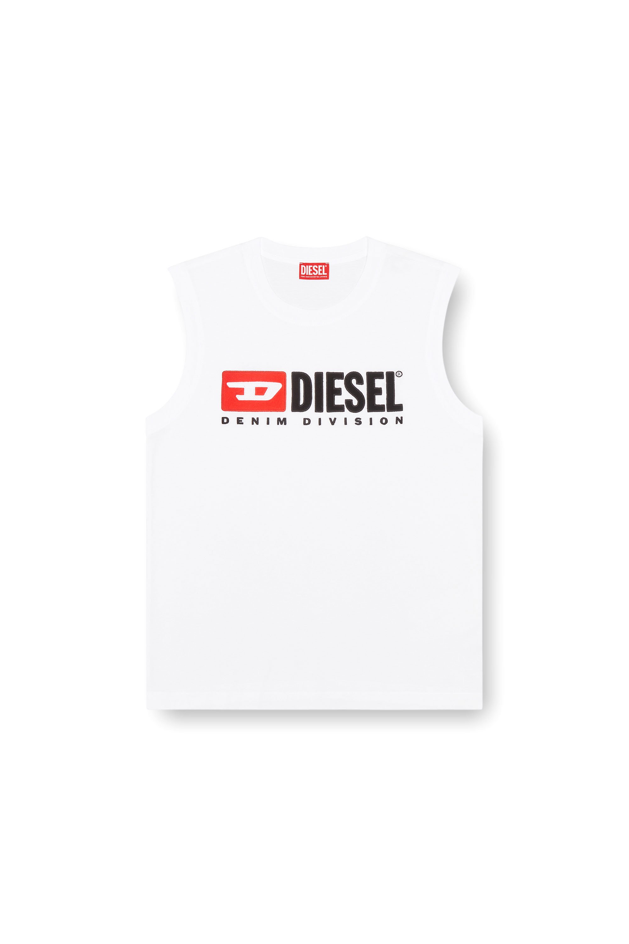 Diesel - T-ISCO-DIV, Homme Débardeur avec logo imprimé sur le devant in Blanc - Image 3