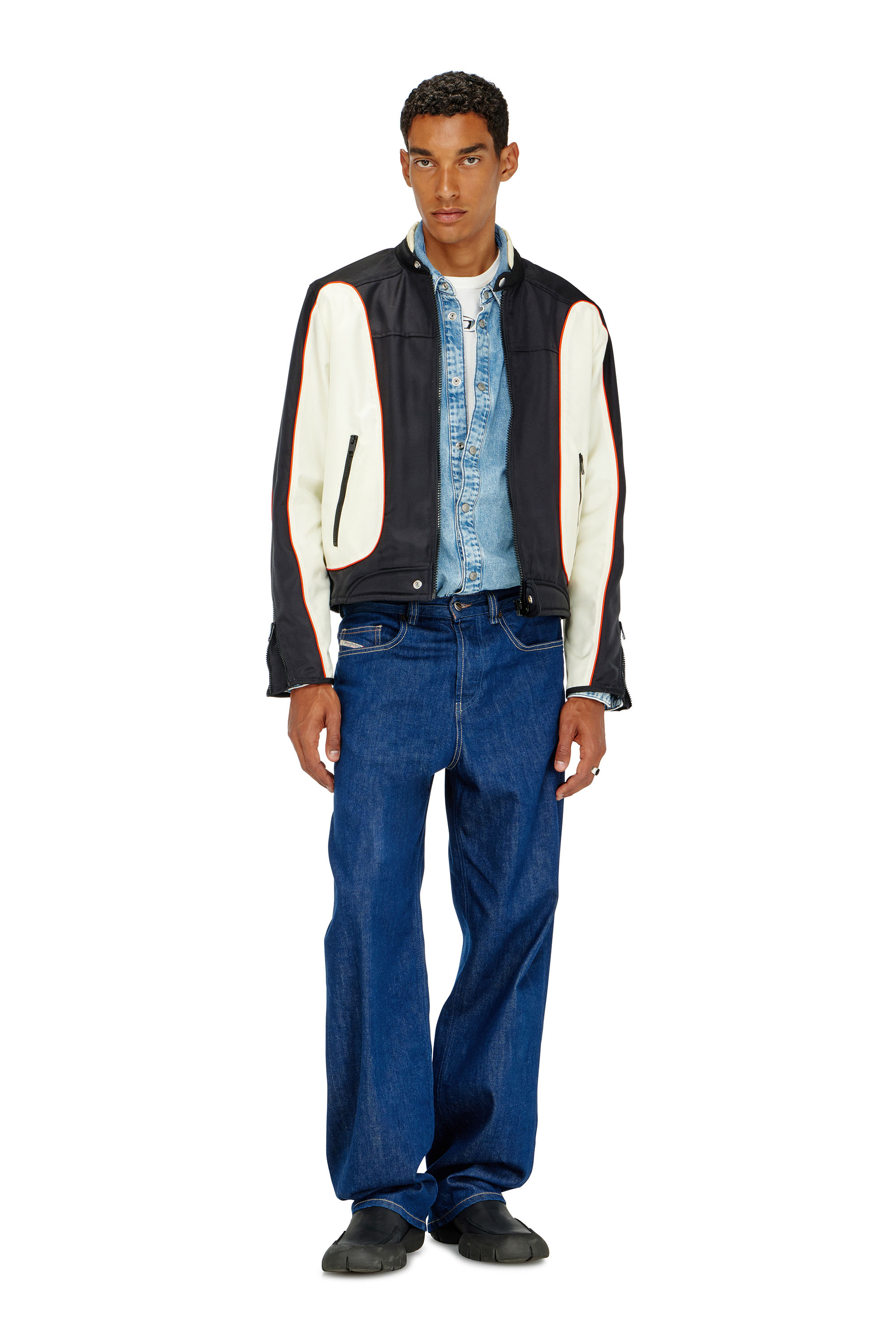 Diesel - J-BLINK-A, Veste biker color-block avec passepoil Homme in Polychrome - 2