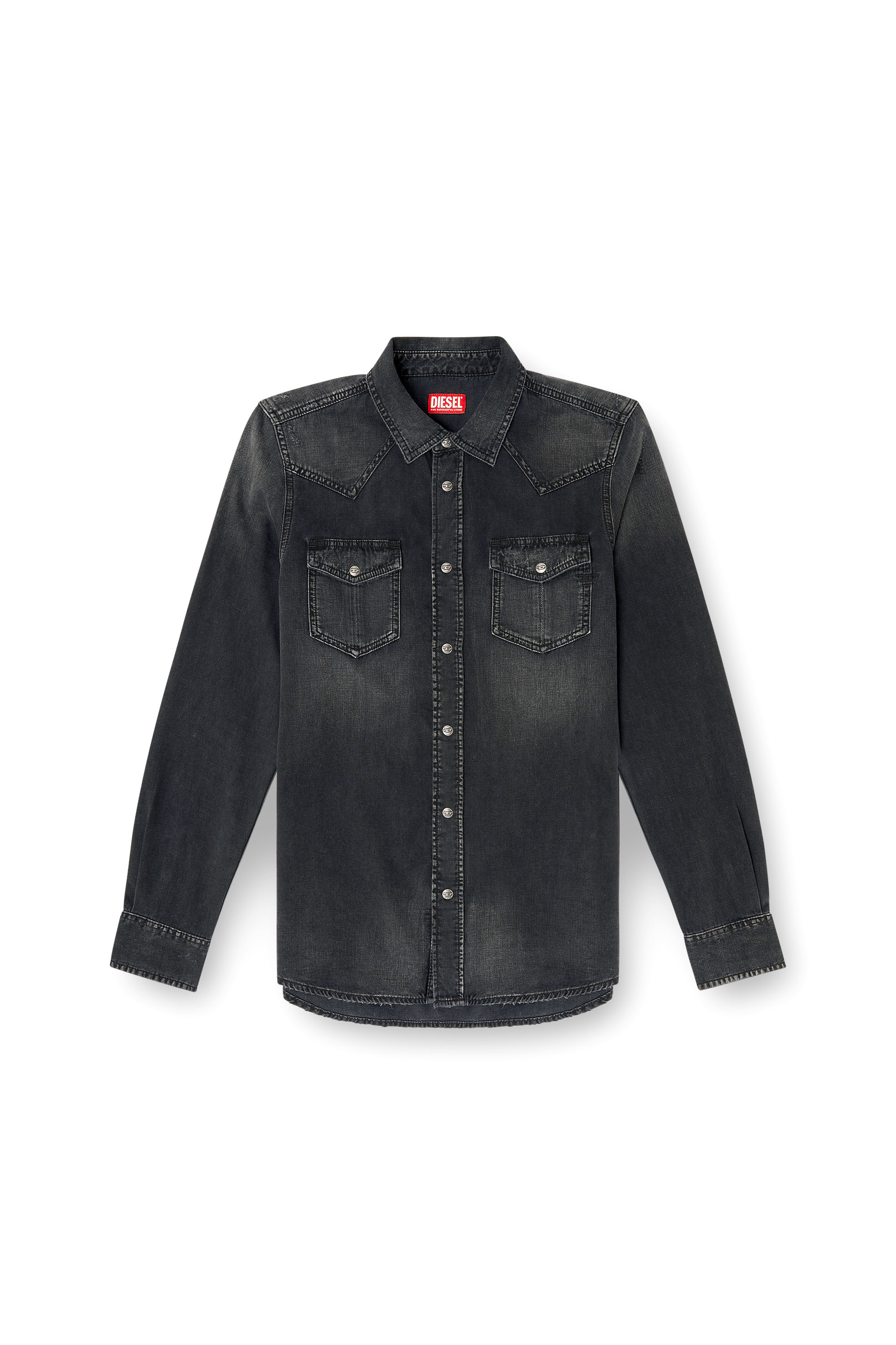 Diesel - D-VEGA, Surchemise en denim Homme in Noir - 3