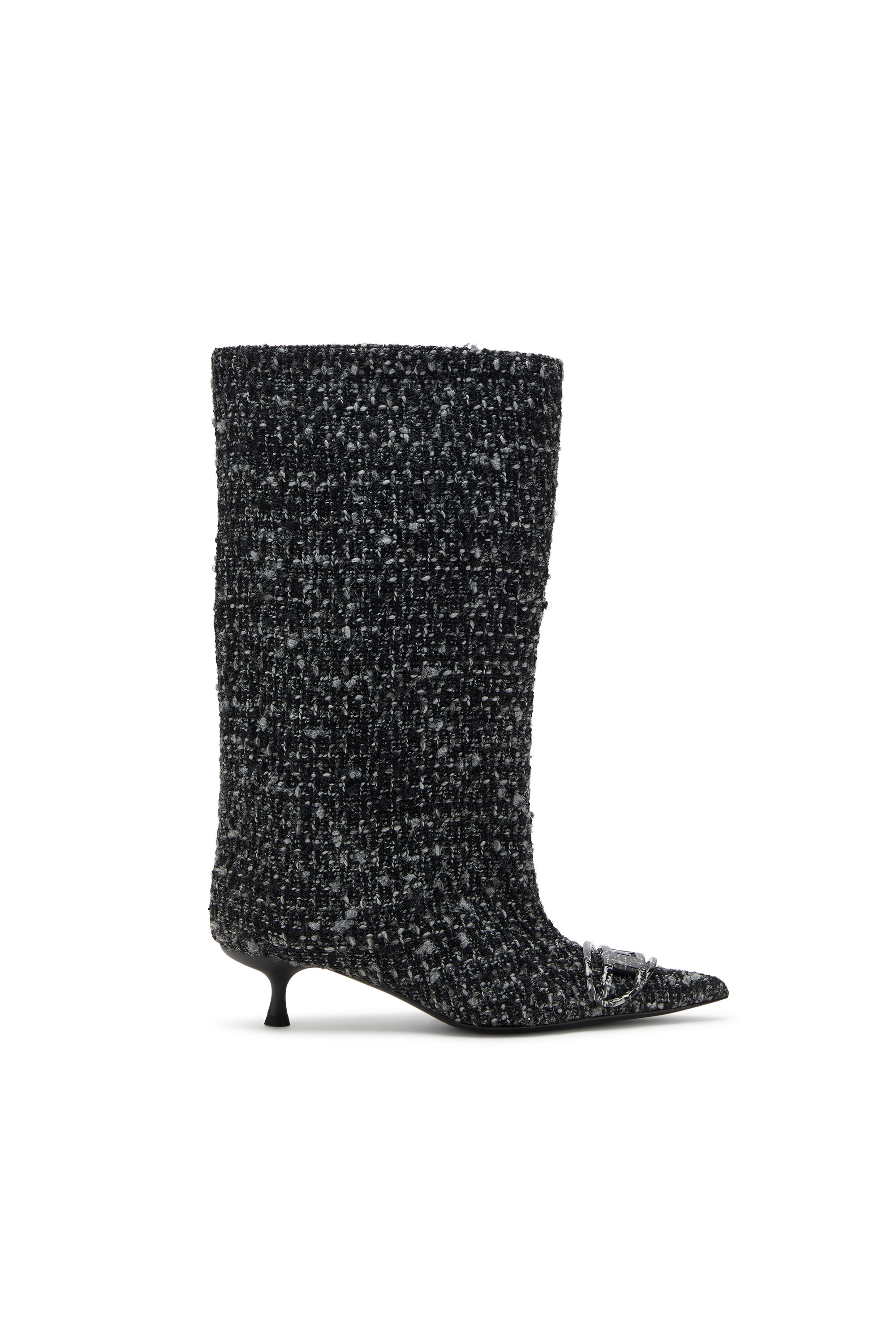 Diesel - D-VENUS 40 KB TUBE, Bottes hauteur genou en bouclé Femme in Noir - 1